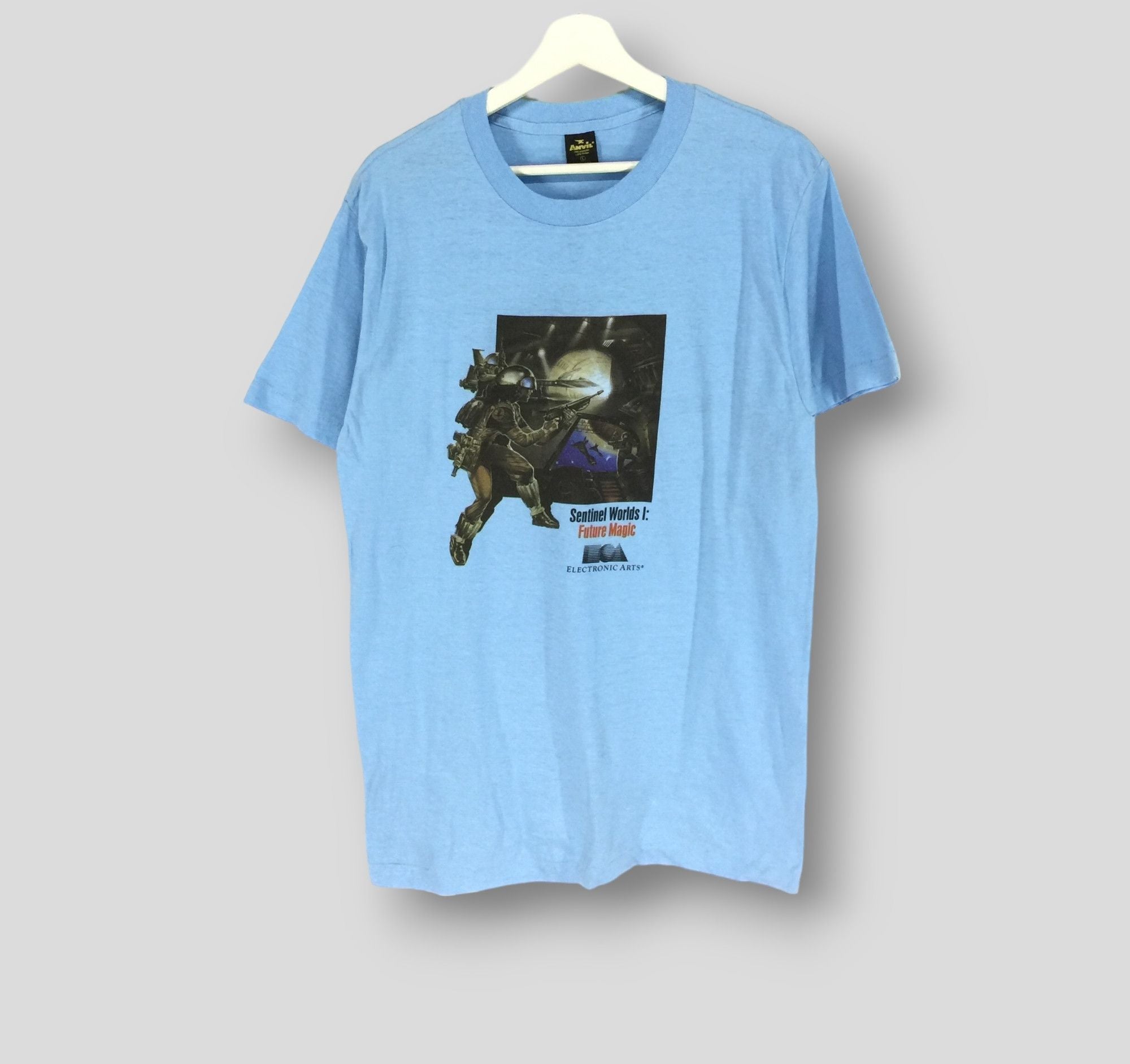 Playstation X Vintage Vintage 80s Sentinel Worlds 1 Future Magic Video Game Tee Hoodie, Sweatshirt | PodTeesHub.com