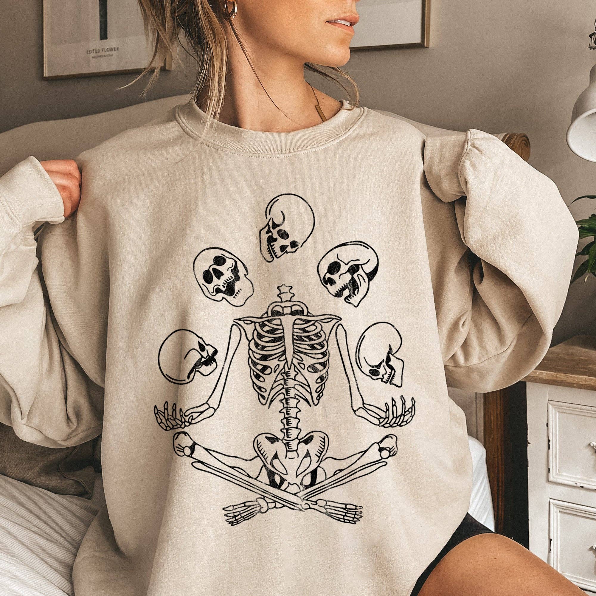Skeleton Juggling Halloween Sweatshirt T-Shirts, Hoodie | PodTeesHub.com
