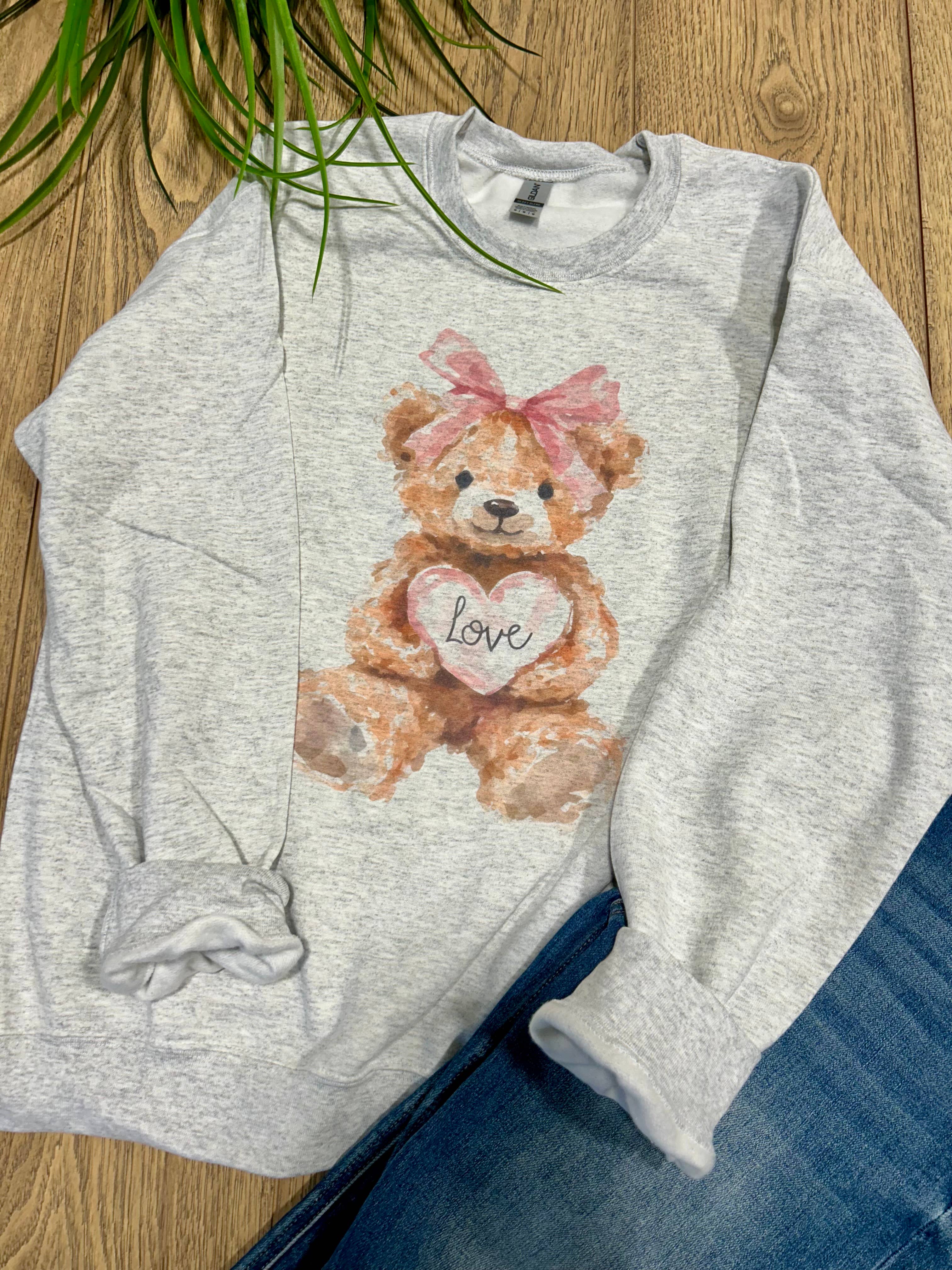 Coquette Valentines Bear Graphic Tee/Crewneck Hoodie, Sweatshirt | PodTeesHub.com