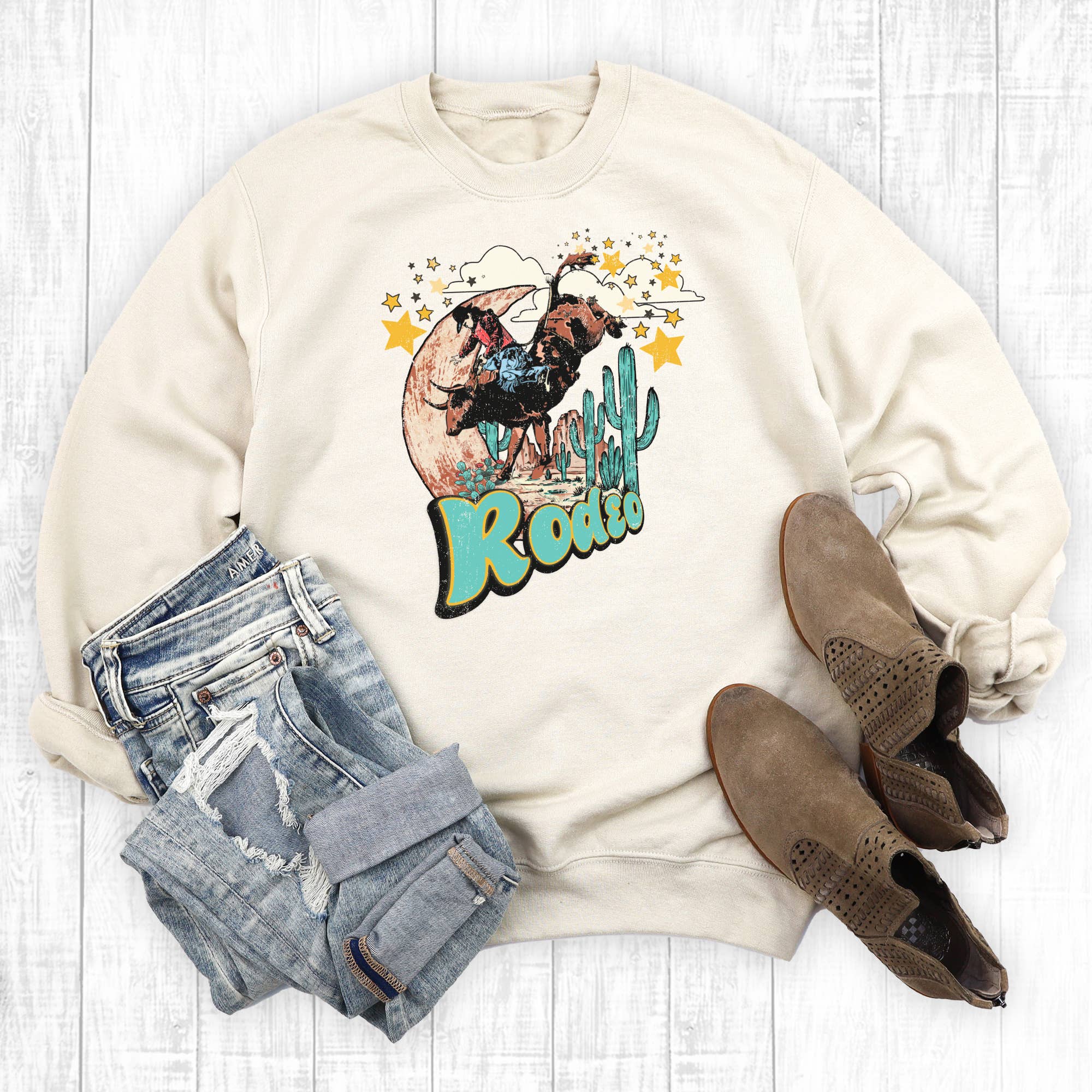 Western Rodeo Desert Moon Sweatshirt T-Shirts, Hoodie | PodTeesHub.com