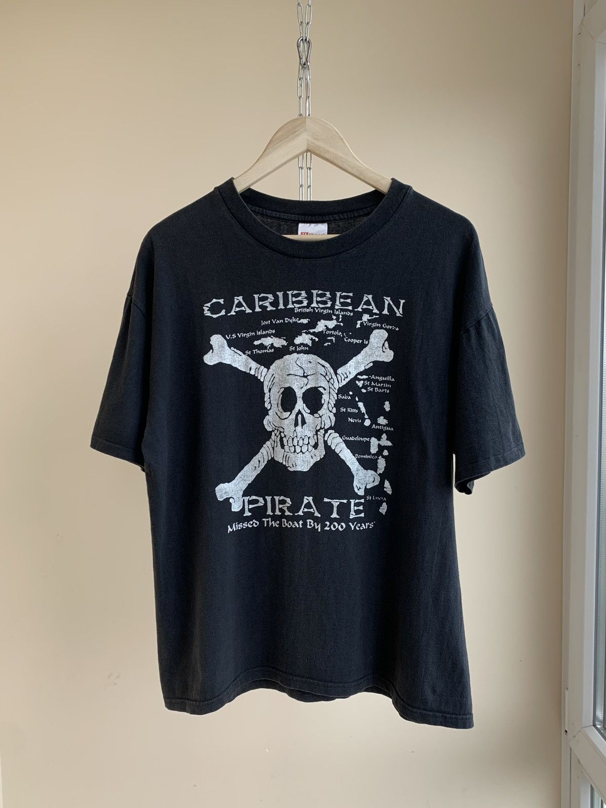 Hanes Caribbean Pirate Misses The Boat By 200 Years T Shirt 90s Hoodie, Sweatshirt | PodTeesHub.com