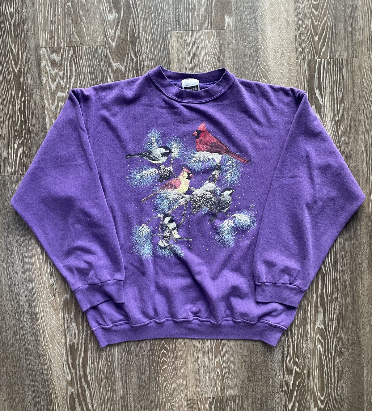 Vintage 90s Winter Birds Graphic Crewneck Sweatshirt T-Shirts, Hoodie | PodTeesHub.com