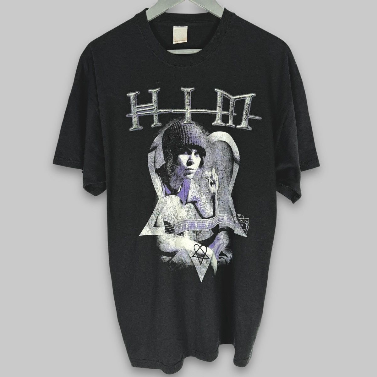 Band Tees Vintage Early 00s Him Band Rare Euro Metal T Shirt Hoodie, Sweatshirt | PodTeesHub.com