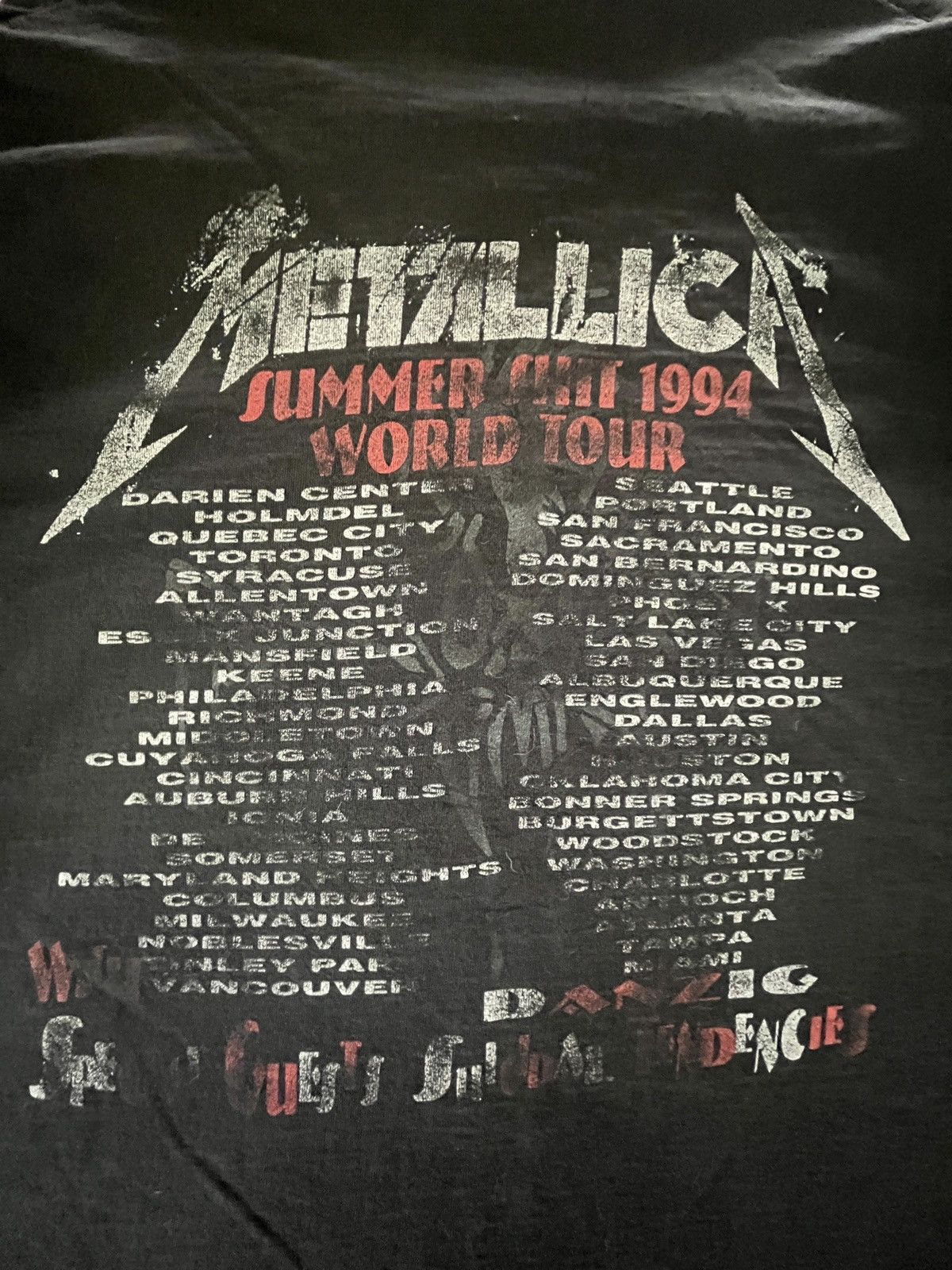 Metallica Danzig Sxtx 94 Vintage Concert T T-Shirts, Hoodie, Sweatshirt | PodTeesHub.com