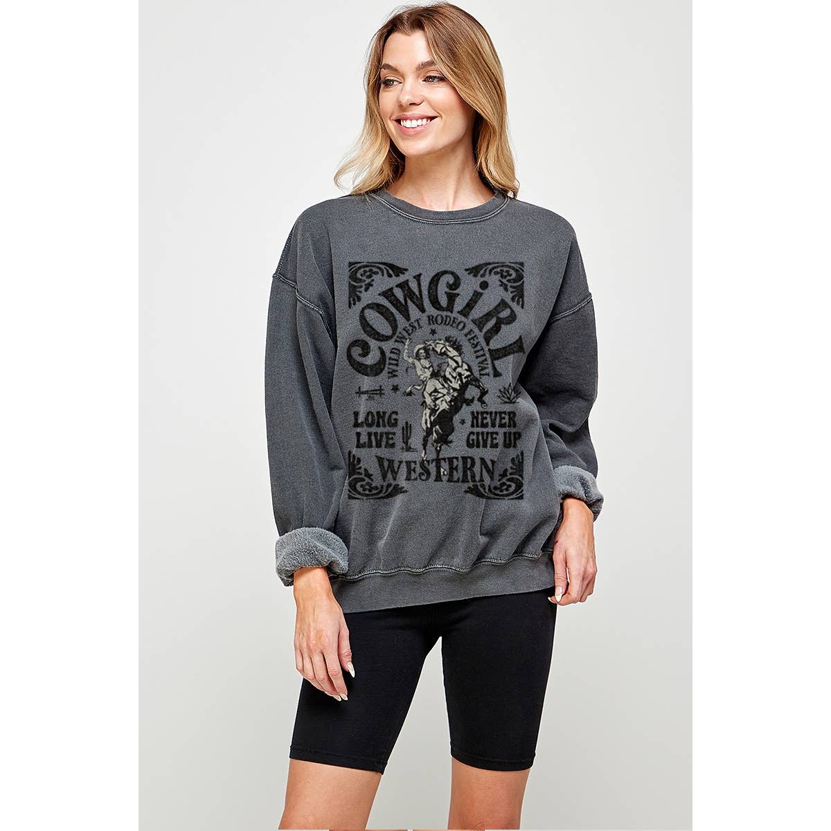 Cowgirl Vintage  Graphic Tee Pigment Dye Hoodie, Sweatshirt | PodTeesHub.com
