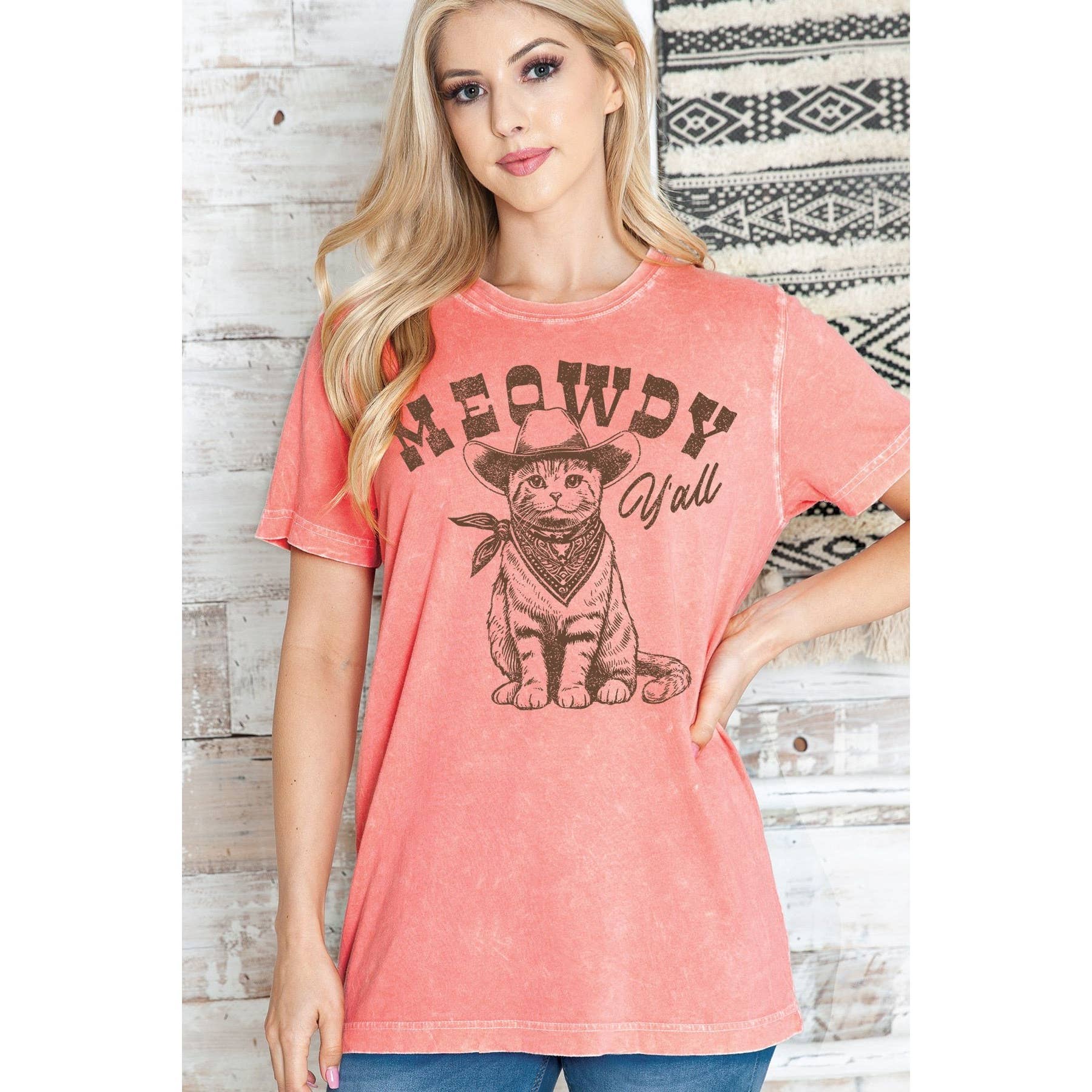 Meowdy Yall T-Shirt - Vintage Mineral Wash Hoodie, Sweatshirt | PodTeesHub.com