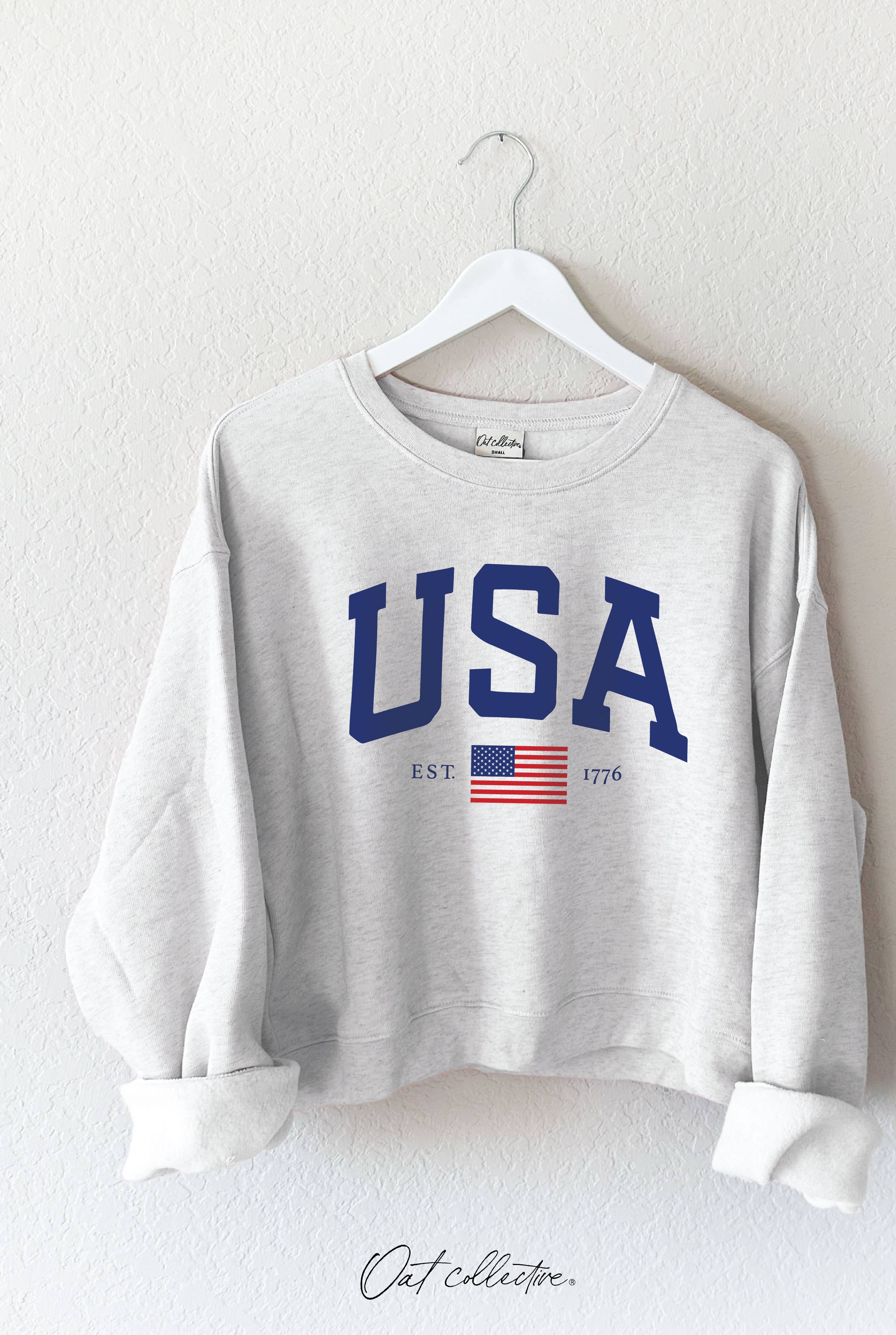 USA Est.1776 Mid Graphic Sweatshirt T-Shirts, Hoodie | PodTeesHub.com