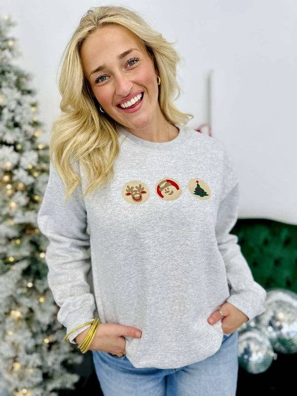 Christmas Cookie Trio Embroidered Sweatshirt T-Shirts, Hoodie | PodTeesHub.com