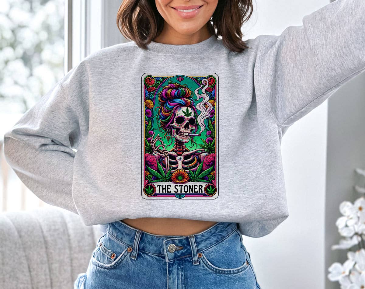 The Stoner Tarot Skeleton Cannabis -  Funny Weed Sweatshirt T-Shirts, Hoodie | PodTeesHub.com