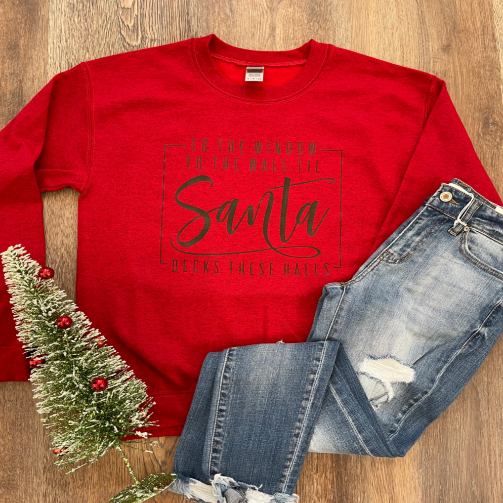 Santa Decks These Halls Sweatshirt T-Shirts, Hoodie | PodTeesHub.com