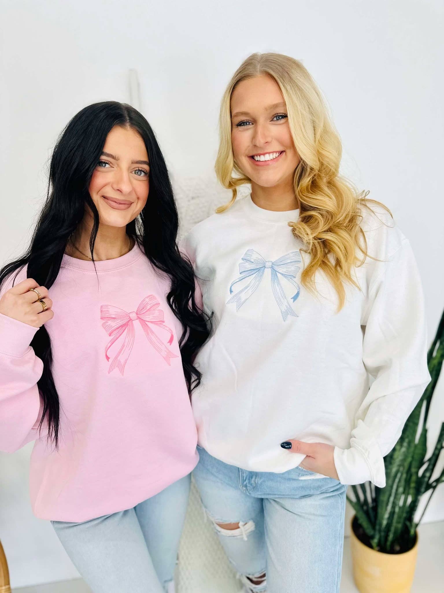 Coquette Embroidered Bow Sweatshirt T-Shirts, Hoodie | PodTeesHub.com