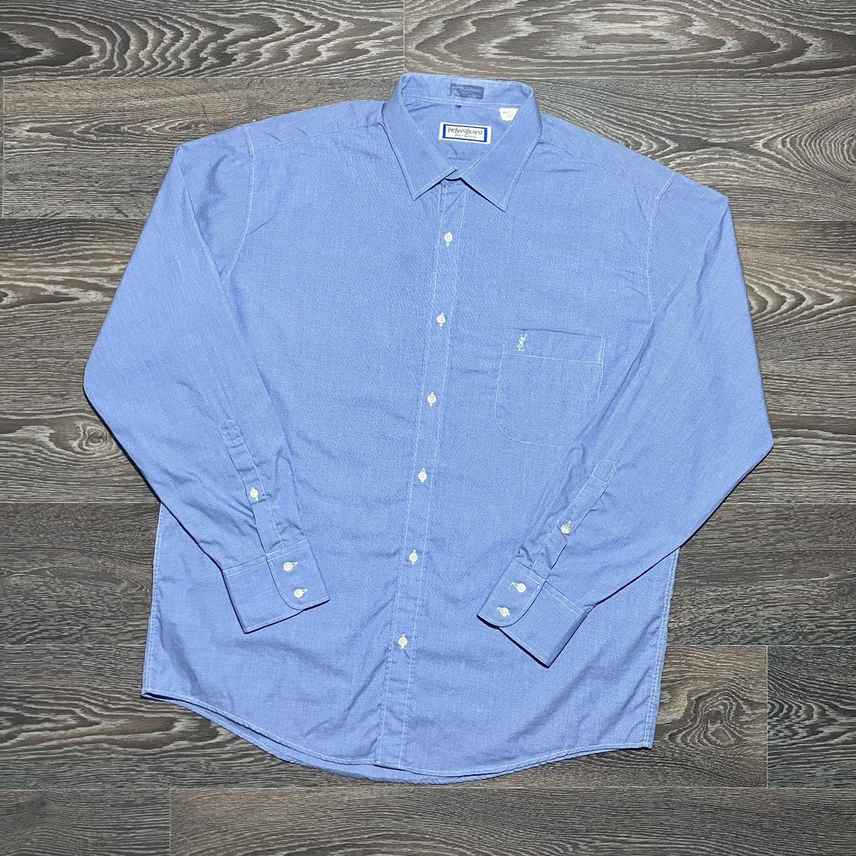 Yves Saint Laurent 80s Yves Saint Laurent Embroidered Ysl Mini Logo Shirt Hoodie, Sweatshirt | PodTeesHub.com