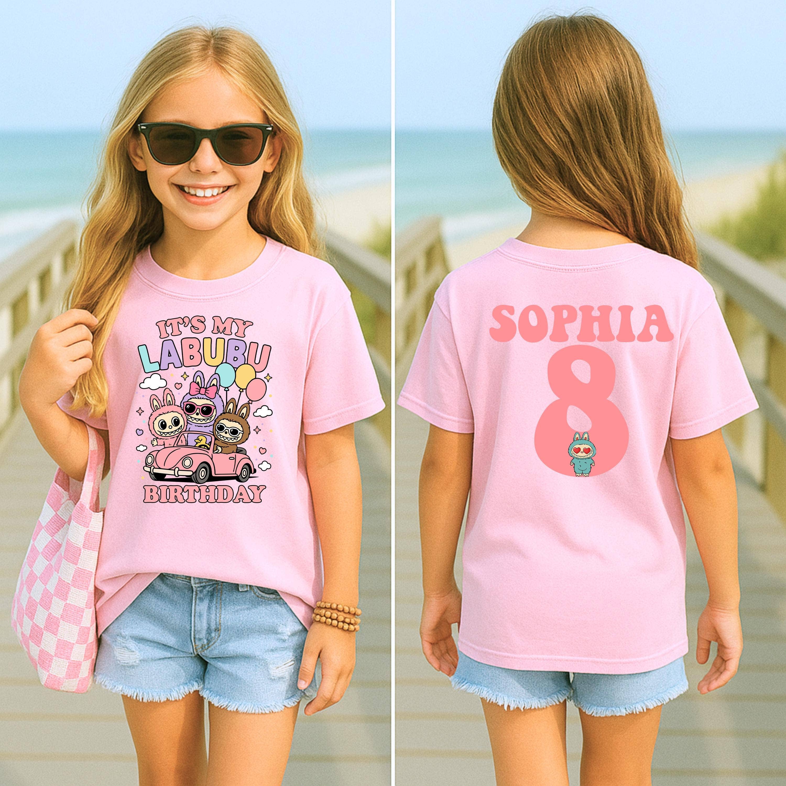 Personalized Labubu Birthday Tee For Kids Hoodie, Sweatshirt | PodTeesHub.com
