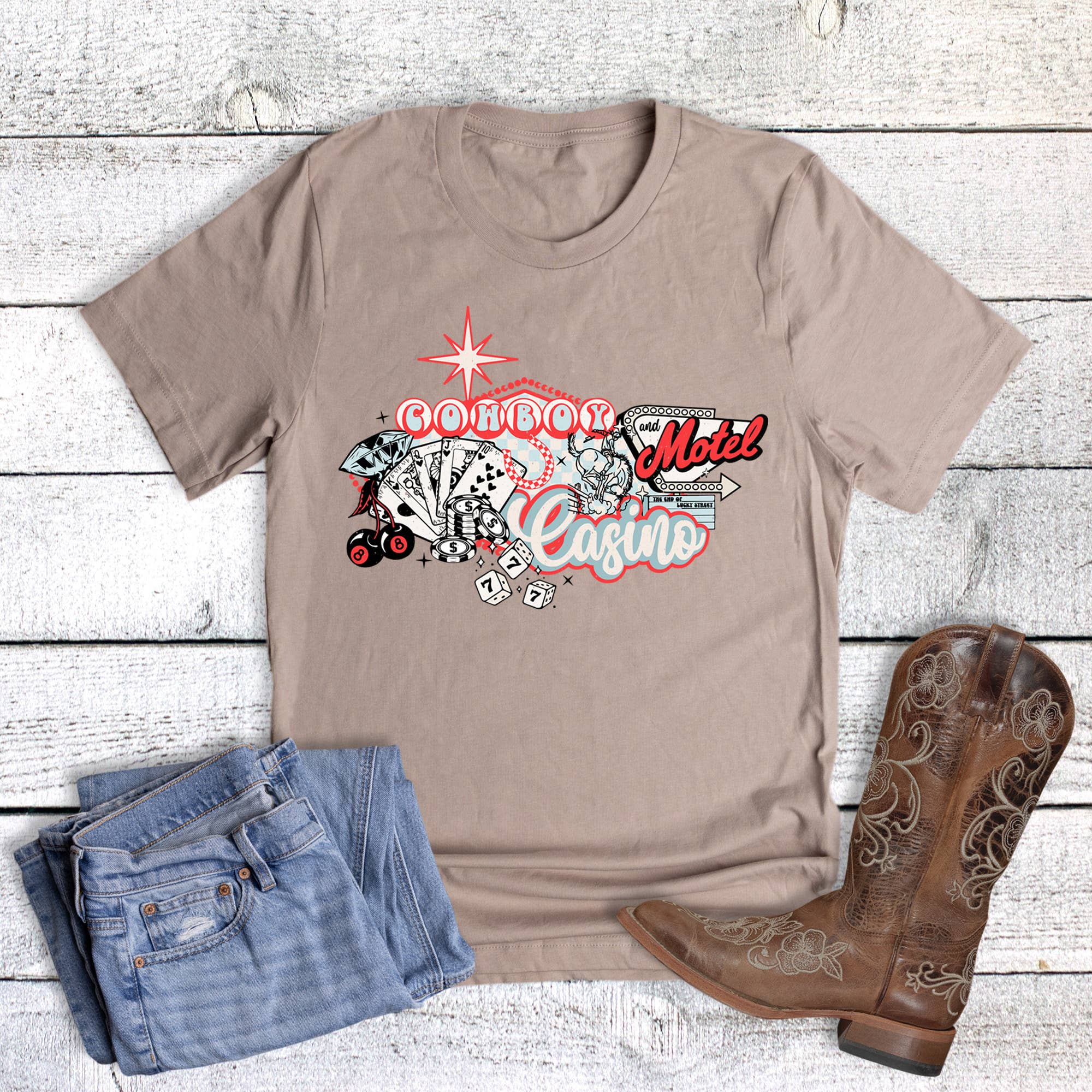 Western Cowboy Casino and Motel Graphic Tee Hoodie, Sweatshirt | PodTeesHub.com