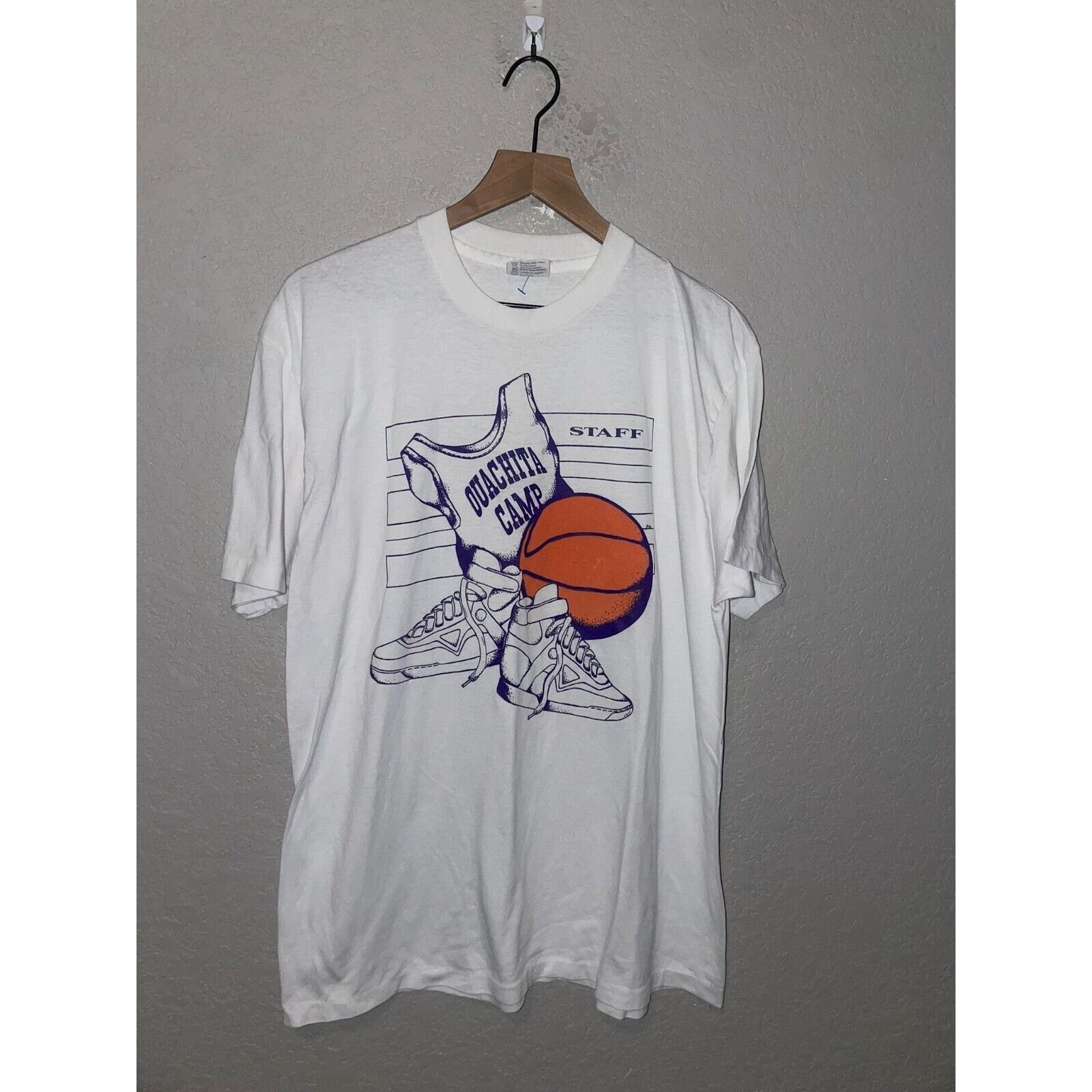 Hanes Vintage Basketball Shirt Ouachita Camp Graphic Tee 80s Xl Hoodie, Sweatshirt | PodTeesHub.com