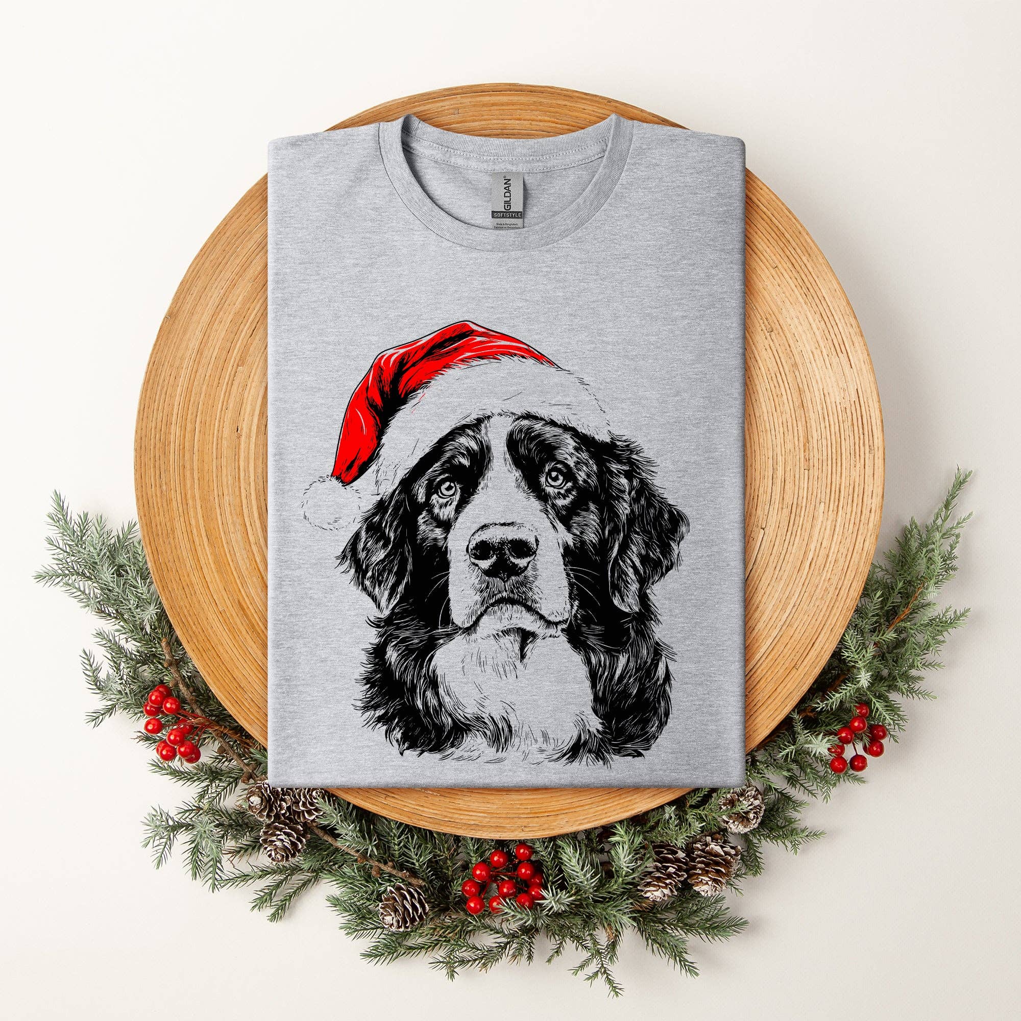 Bernese Mountain, Santa, Christmas, Dog Lover, Pet T-Shirt Hoodie, Sweatshirt | PodTeesHub.com