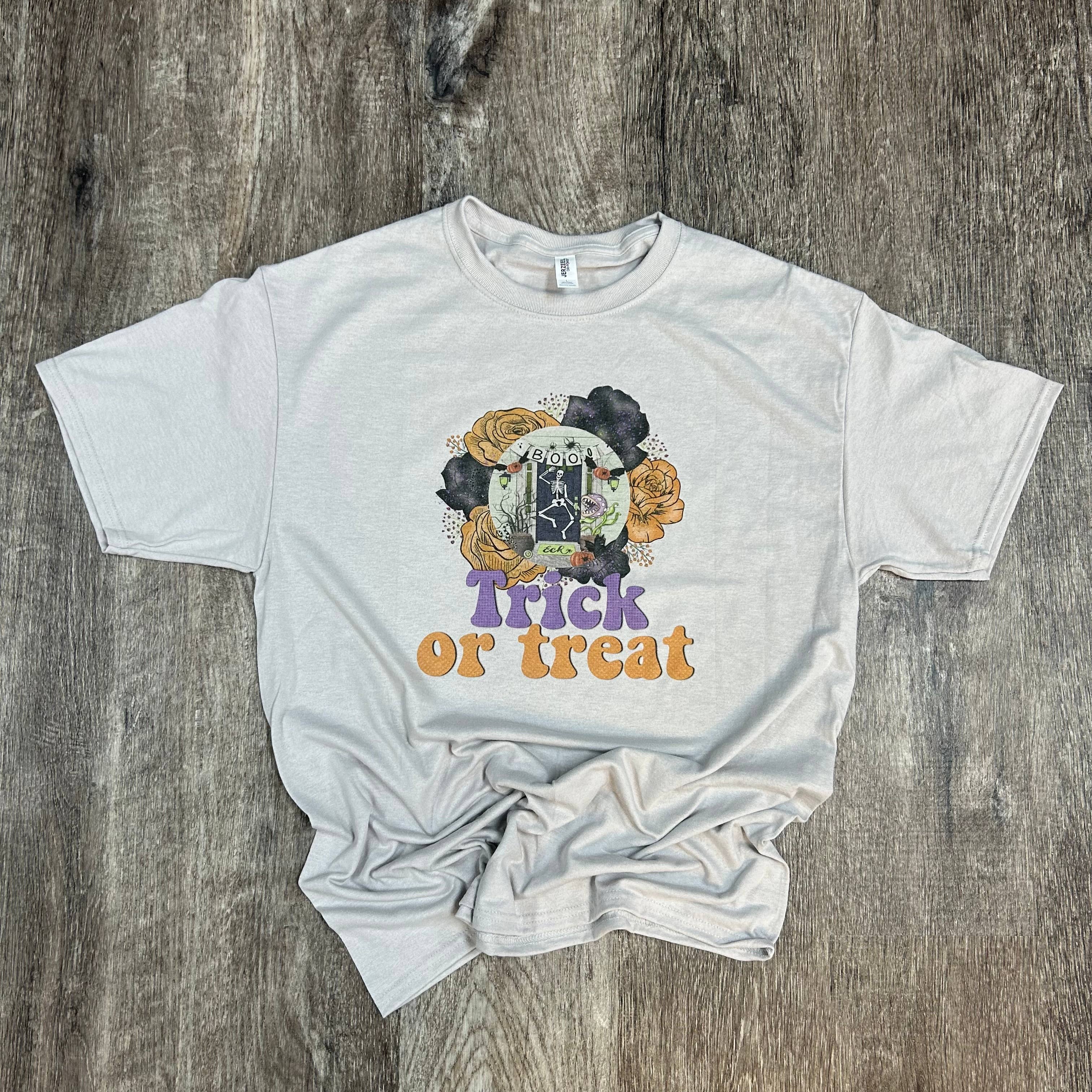 Trick or Treat On Silver Tee Hoodie, Sweatshirt | PodTeesHub.com