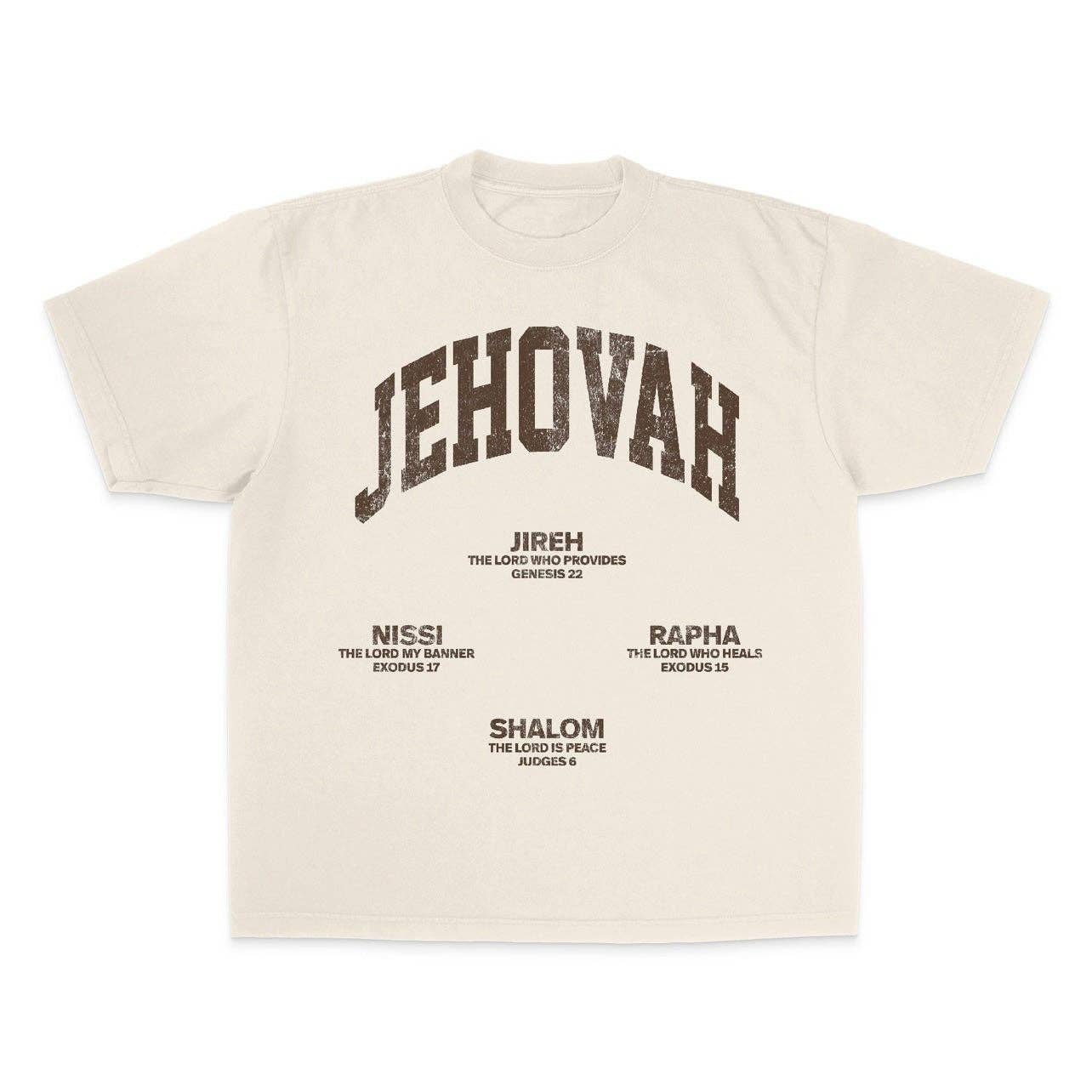 Jehovah Tee - Cream/Brown Hoodie, Sweatshirt | PodTeesHub.com
