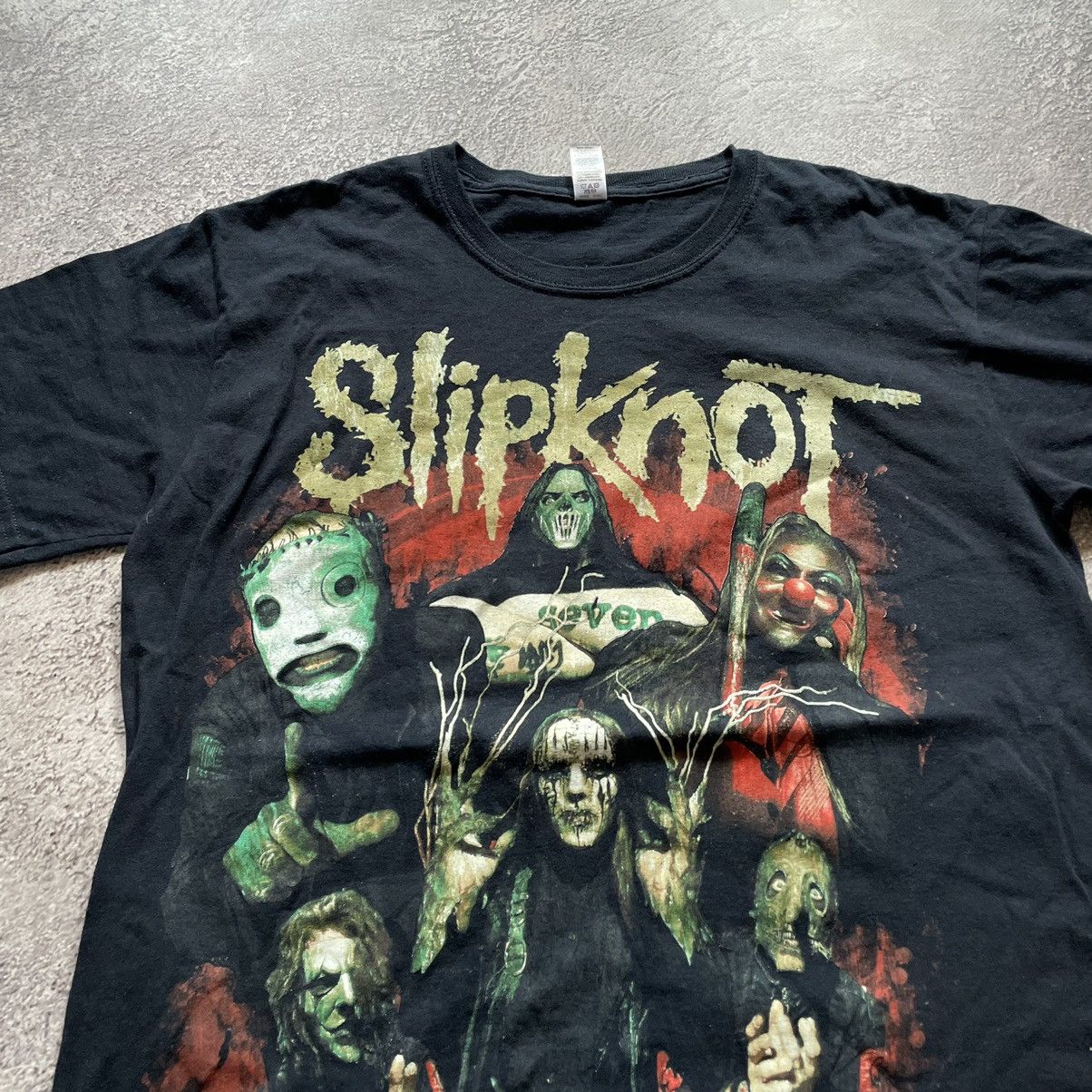 Band Tees Vintage Y2k Slipknot Tee Scream Face Devil Creepy Horror Tee Hoodie, Sweatshirt | PodTeesHub.com
