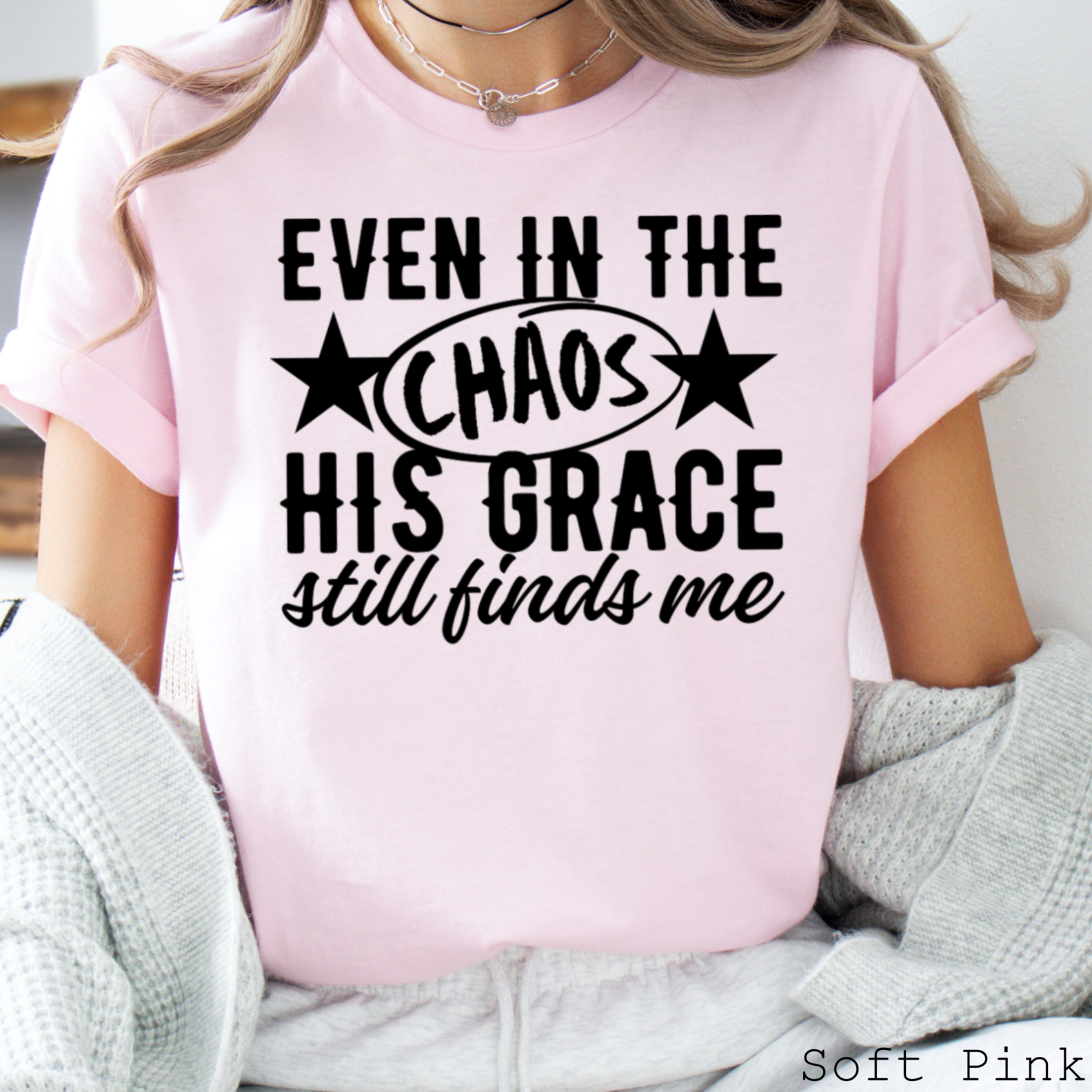 Even in the Chaos Christian Graphic Tee | Bella Canvas Hoodie, Sweatshirt | PodTeesHub.com