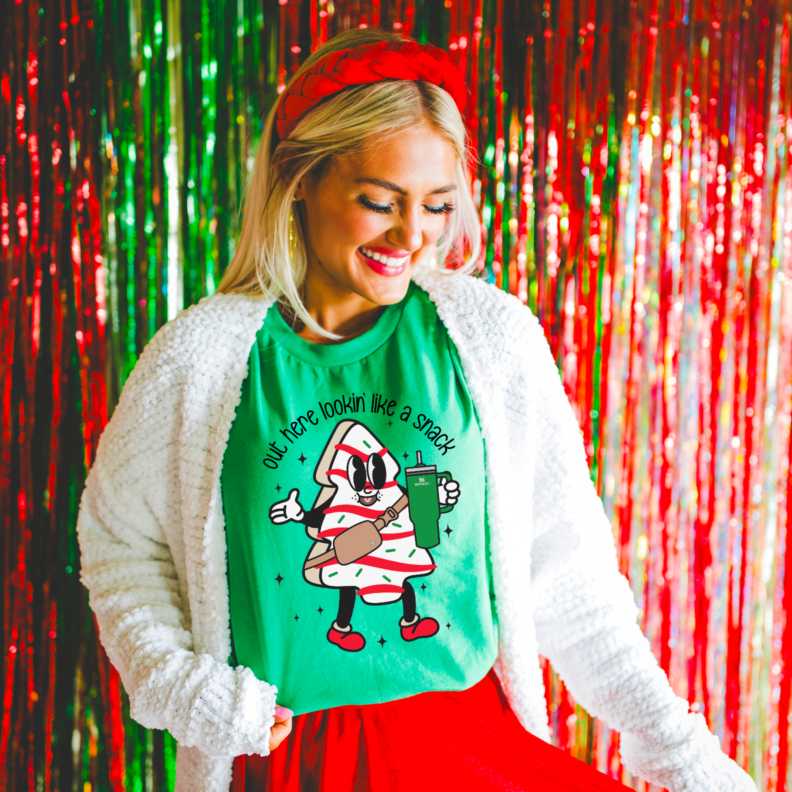 Out Here Lookin Like A Snack Christmas Gildan Graphic Tee Hoodie, Sweatshirt | PodTeesHub.com