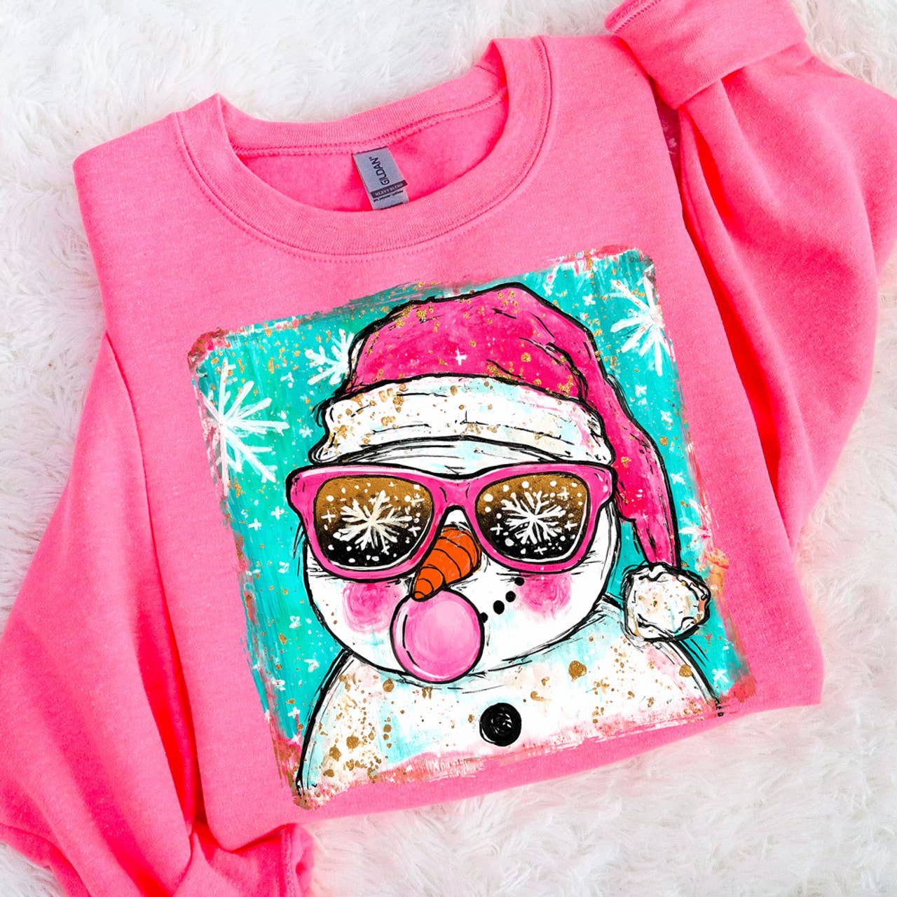 Preppy Snowman Bubblegum Sweatshirt T-Shirts, Hoodie | PodTeesHub.com