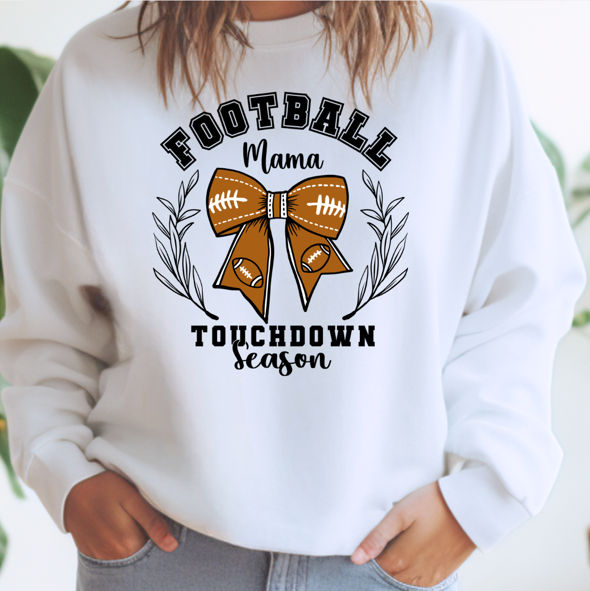 Football Mama Bow Sweatshirt T-Shirts, Hoodie | PodTeesHub.com