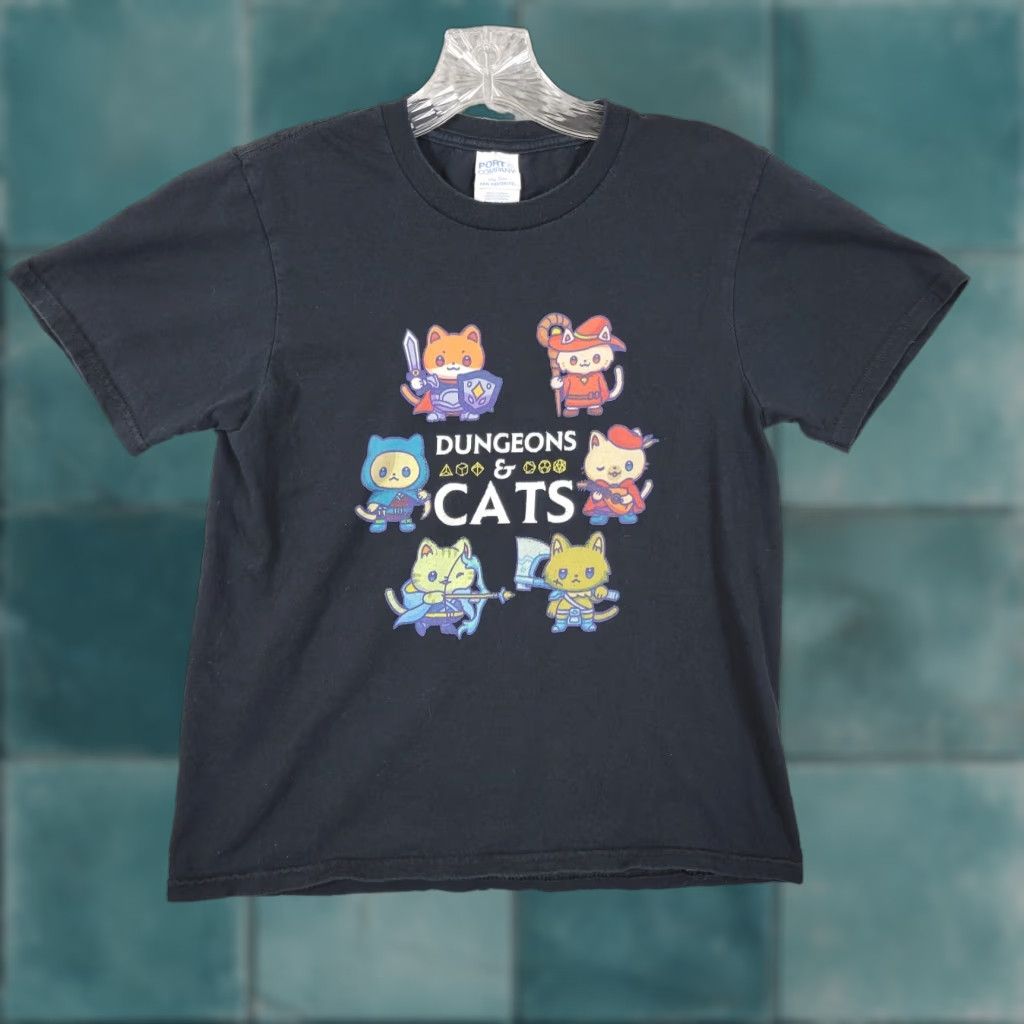 Vintage Dungeons And Cats T Shirt Youth Small Black Tabletop Gaming Geek Roleplay Shirts Uni Hoodie, Sweatshirt