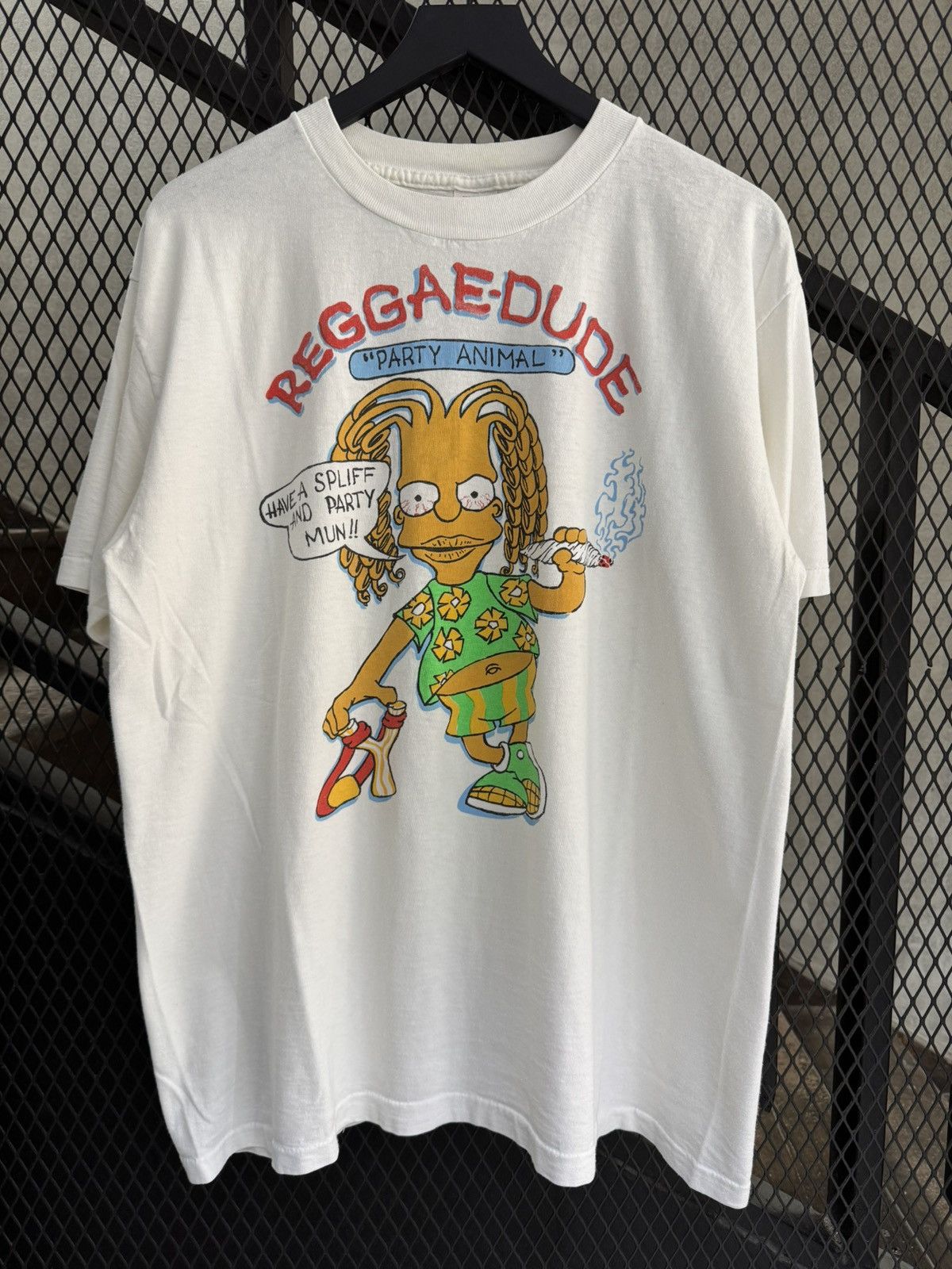 The Simpsons Vintage 1990s Bart Reggae Dude Party Animal T-Shirts, Hoodie, Sweatshirt | PodTeesHub.com