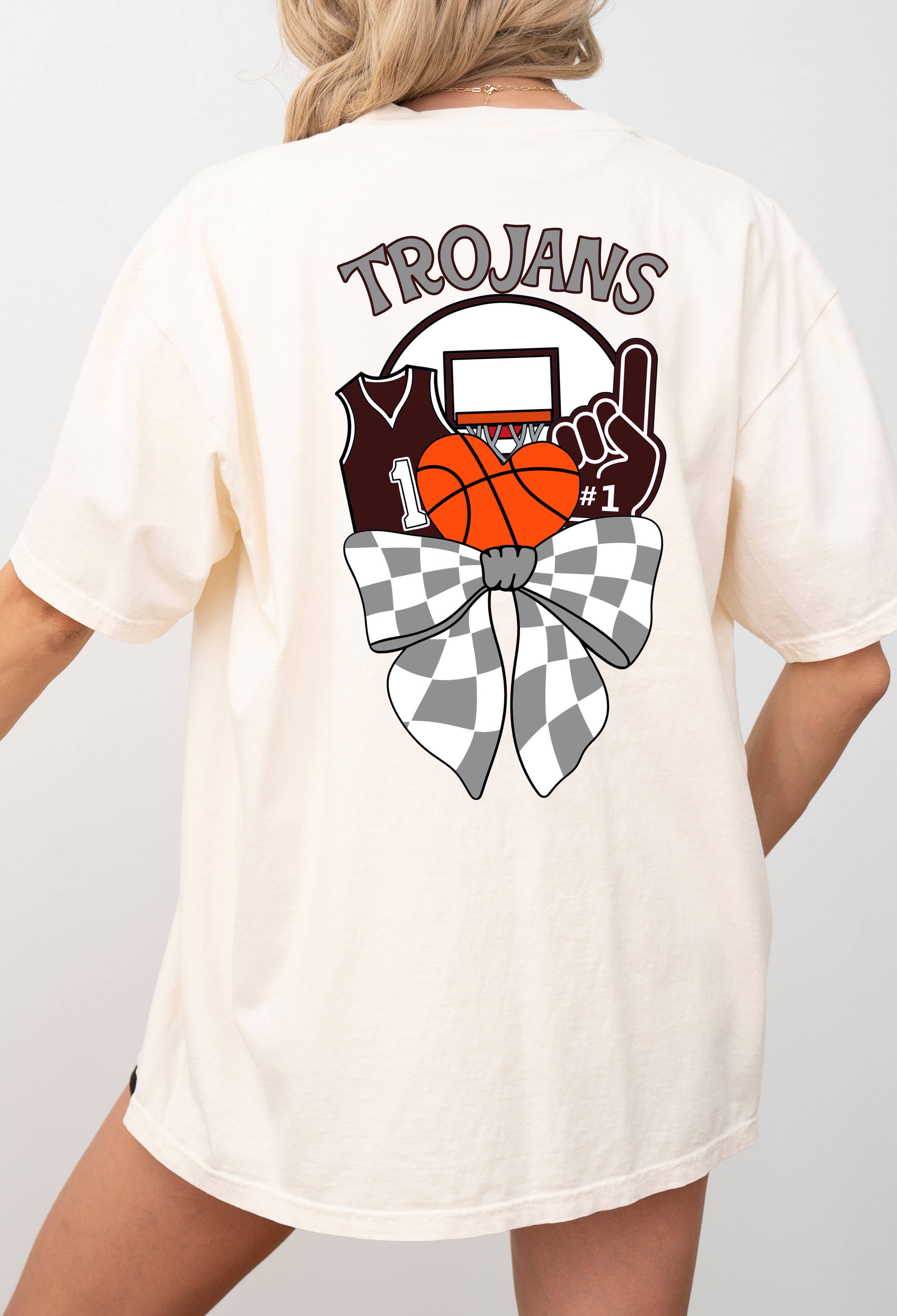 Custom Colorful Basketball Bow Graphic Tee Hoodie, Sweatshirt | PodTeesHub.com