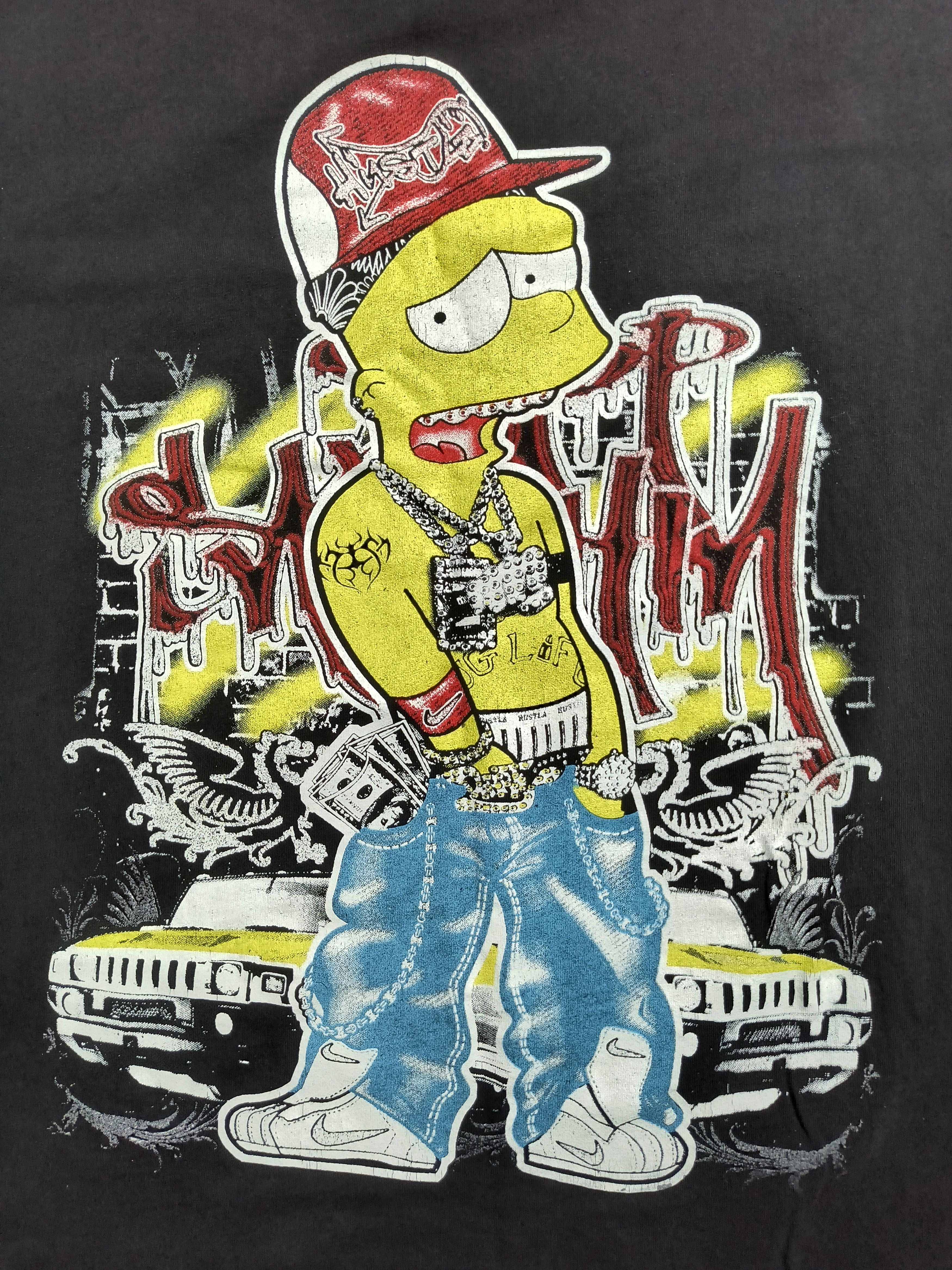 The Simpsons Vintage Y2k Bling Hustla Bart Simpson Tee Hoodie, Sweatshirt | PodTeesHub.com