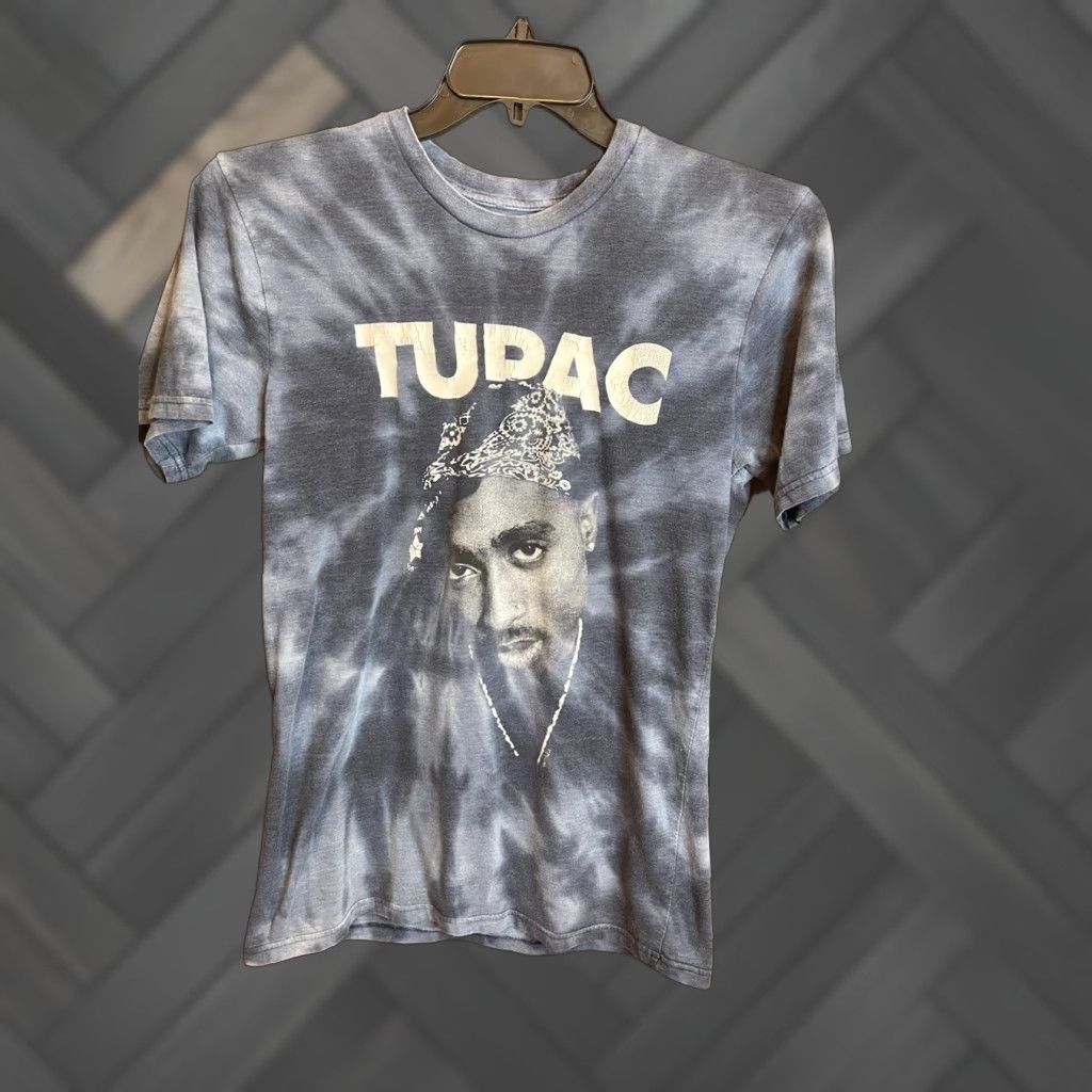 Vintage Tupac Mens T Shirt Hip Hop Crew Neck Short Sleeve Blue Tie Dye M Hoodie, Sweatshirt | PodTeesHub.com