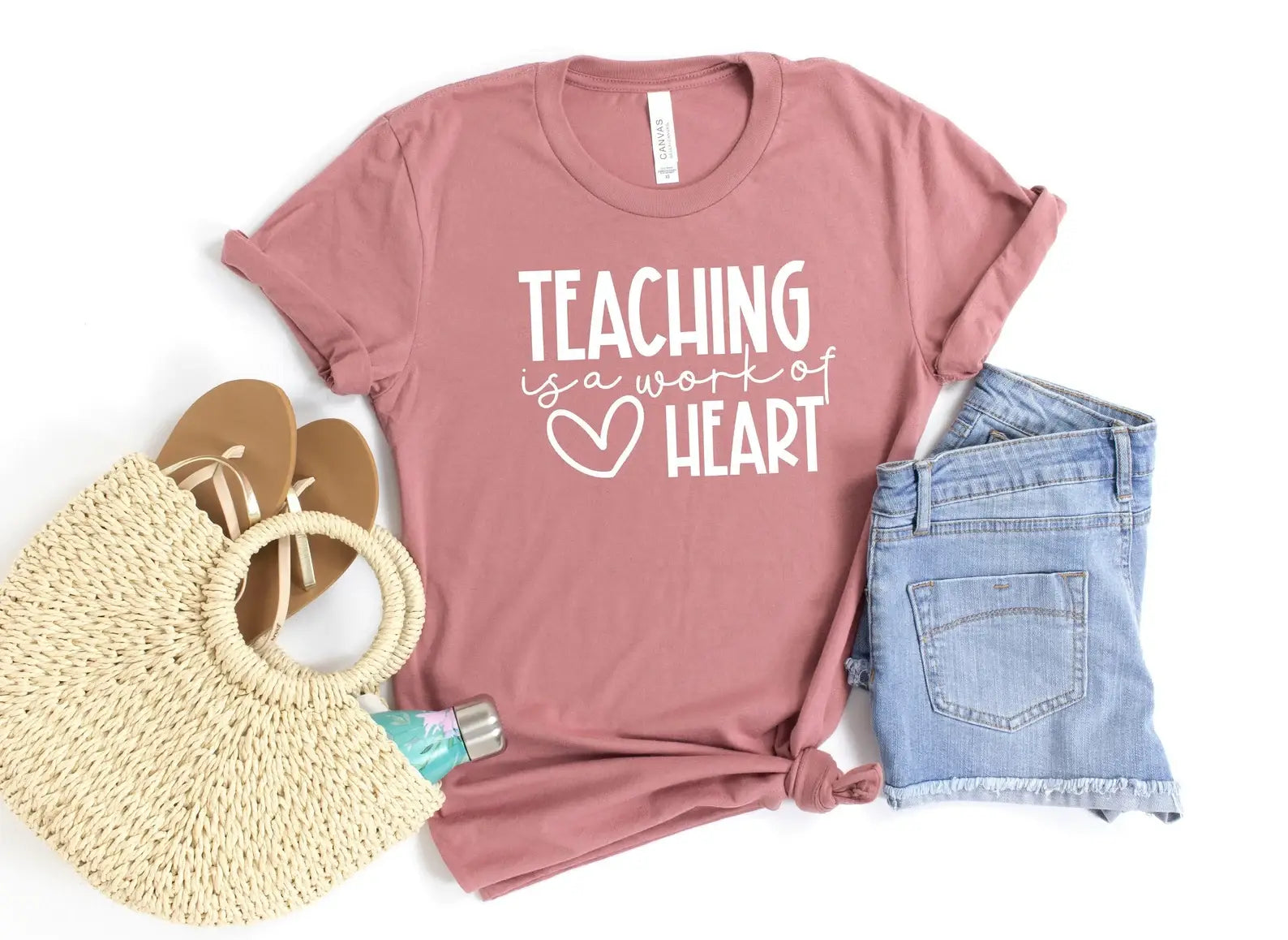 Teaching Is A Work of Heart T-Shirt Hoodie, Sweatshirt | PodTeesHub.com