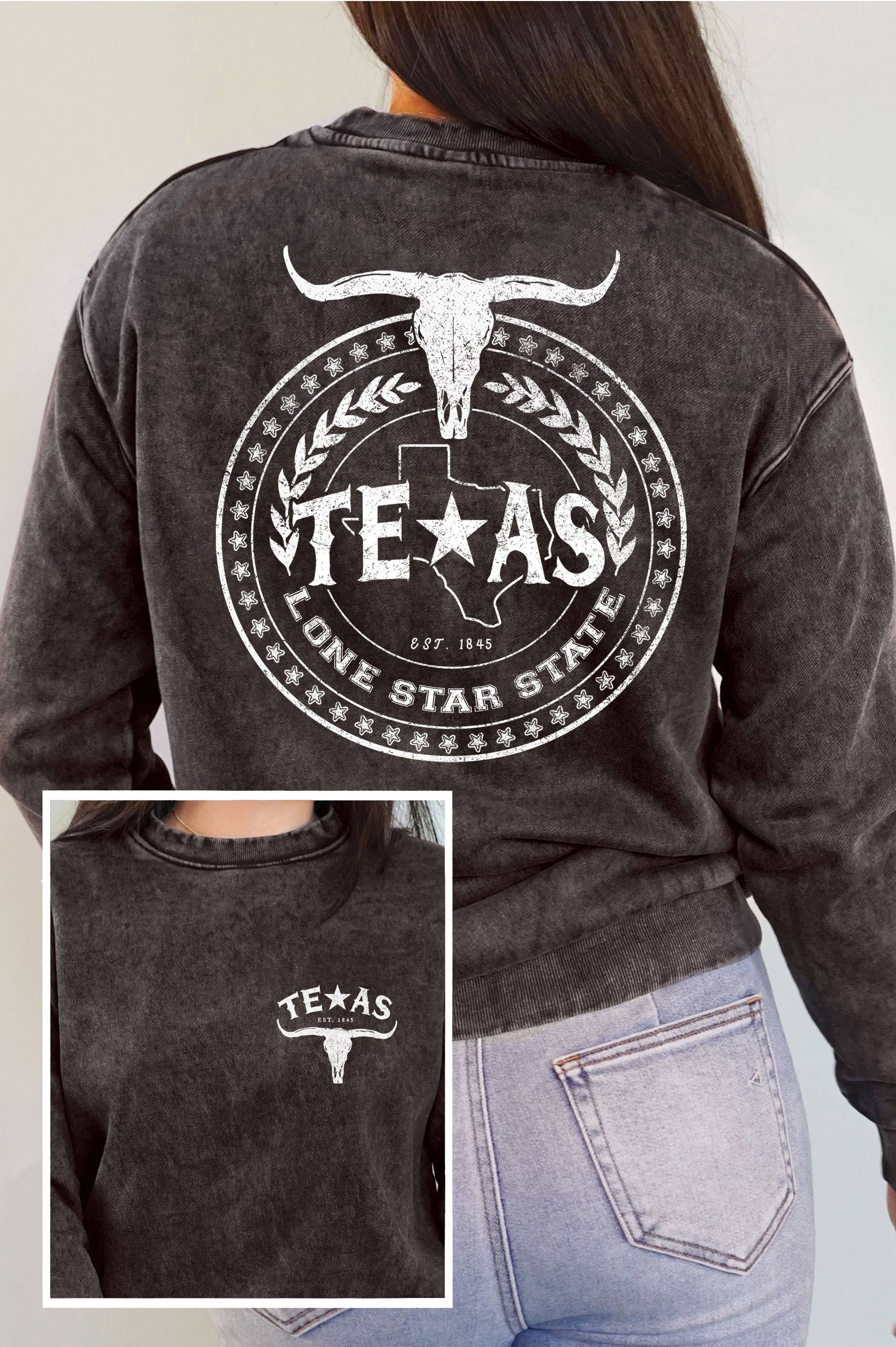 Texas Longhorn Graphic Brushed Sweatshirt T-Shirts, Hoodie | PodTeesHub.com