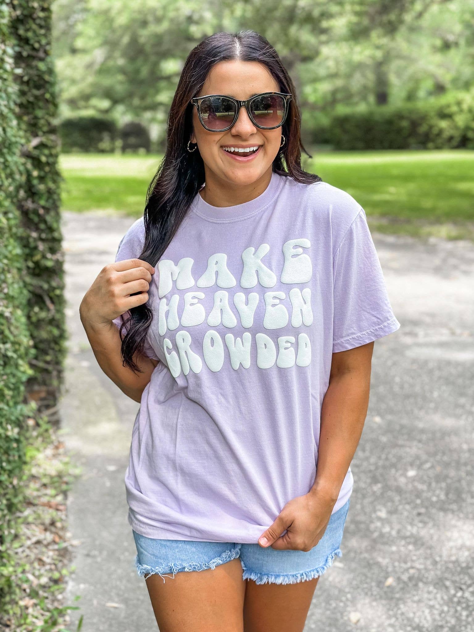 Retro Make Heaven Crowded Wave Puff Tee Hoodie, Sweatshirt | PodTeesHub.com