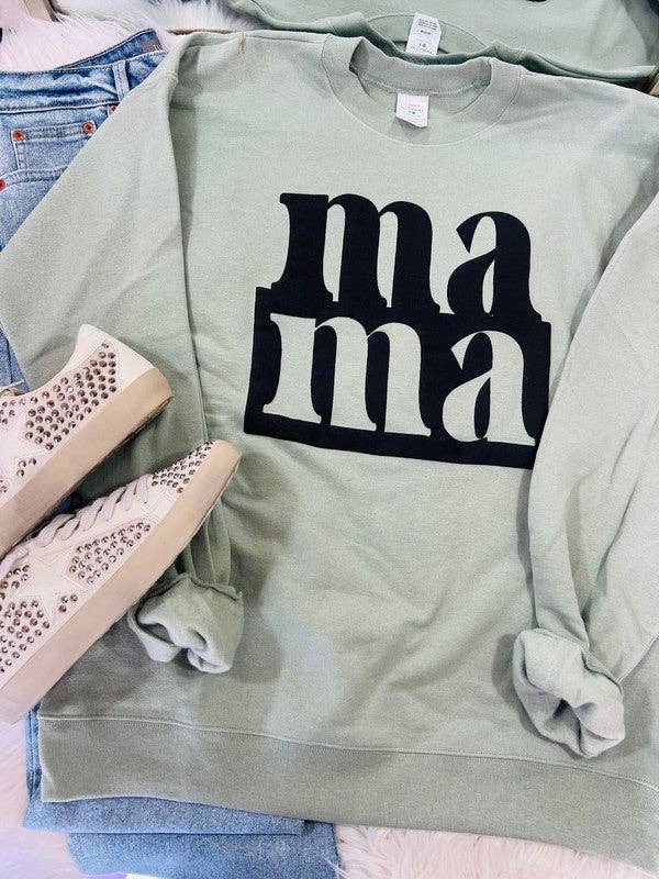 Mama Block Font Square Puff Sweatshirt T-Shirts, Hoodie | PodTeesHub.com
