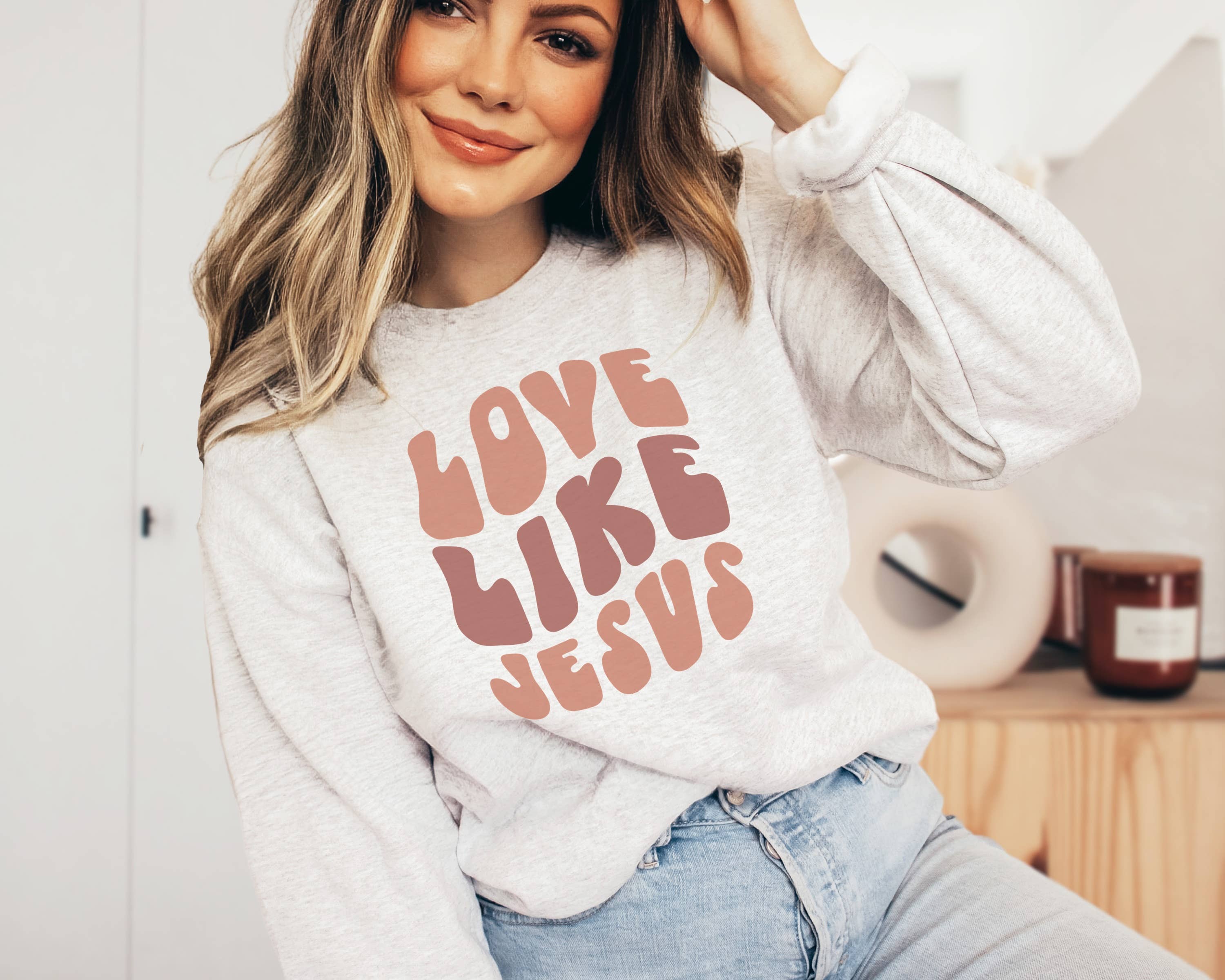 Love Like Jesus Crew Neck Sweatshirt T-Shirts, Hoodie | PodTeesHub.com