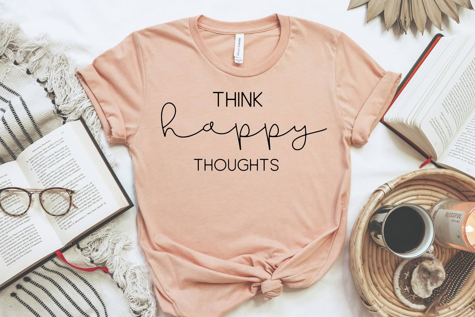 Think Happy Thoughts T-Shirt Hoodie, Sweatshirt | PodTeesHub.com
