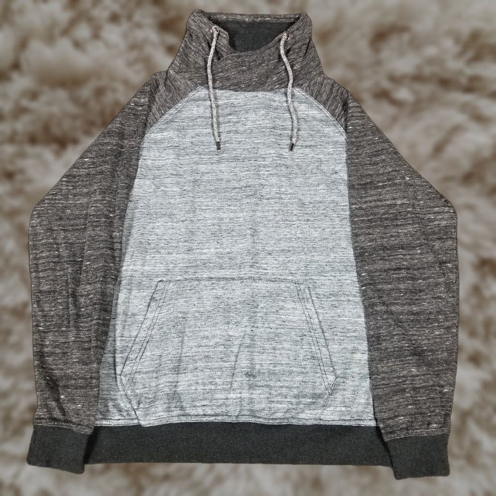 Vintage Ocean Current Sweatshirt Mens Medium Gray High Neck Drawstring Pullover T-Shirts, Hoodie | PodTeesHub.com
