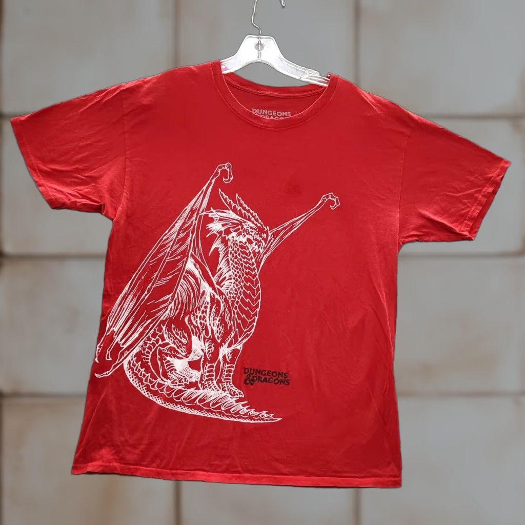 Vintage Dungeons Dragons Gaming Print Large Red Crew Neck T-Shirts, Hoodie, Sweatshirt
