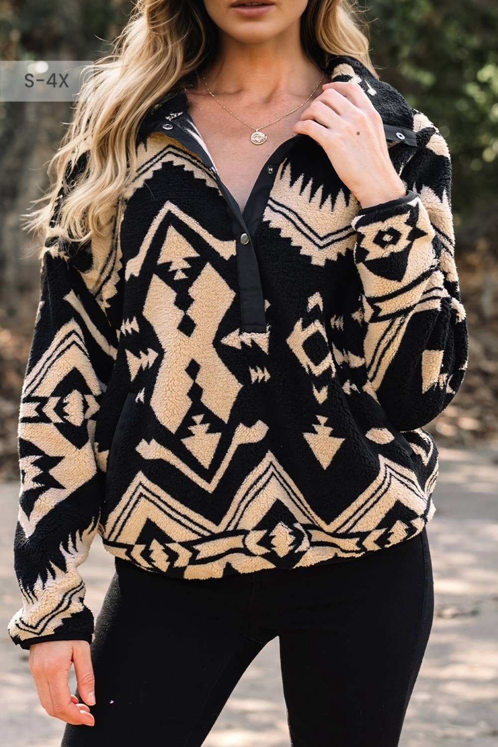 Western Pattern Half Plus Size Plush Sweatshirt (S-4X) T-Shirts, Hoodie | PodTeesHub.com