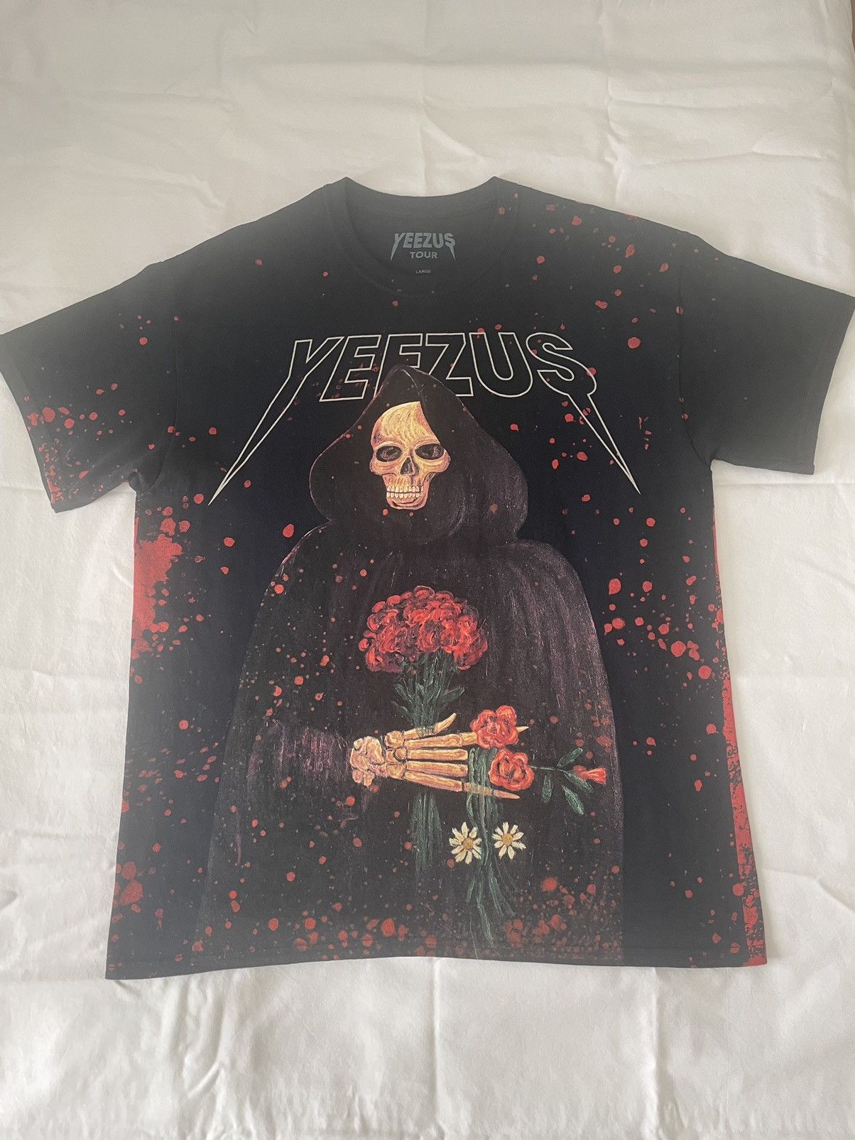 Kanye West Yeezus Red Blood Splatter Tee Hoodie, Sweatshirt | PodTeesHub.com