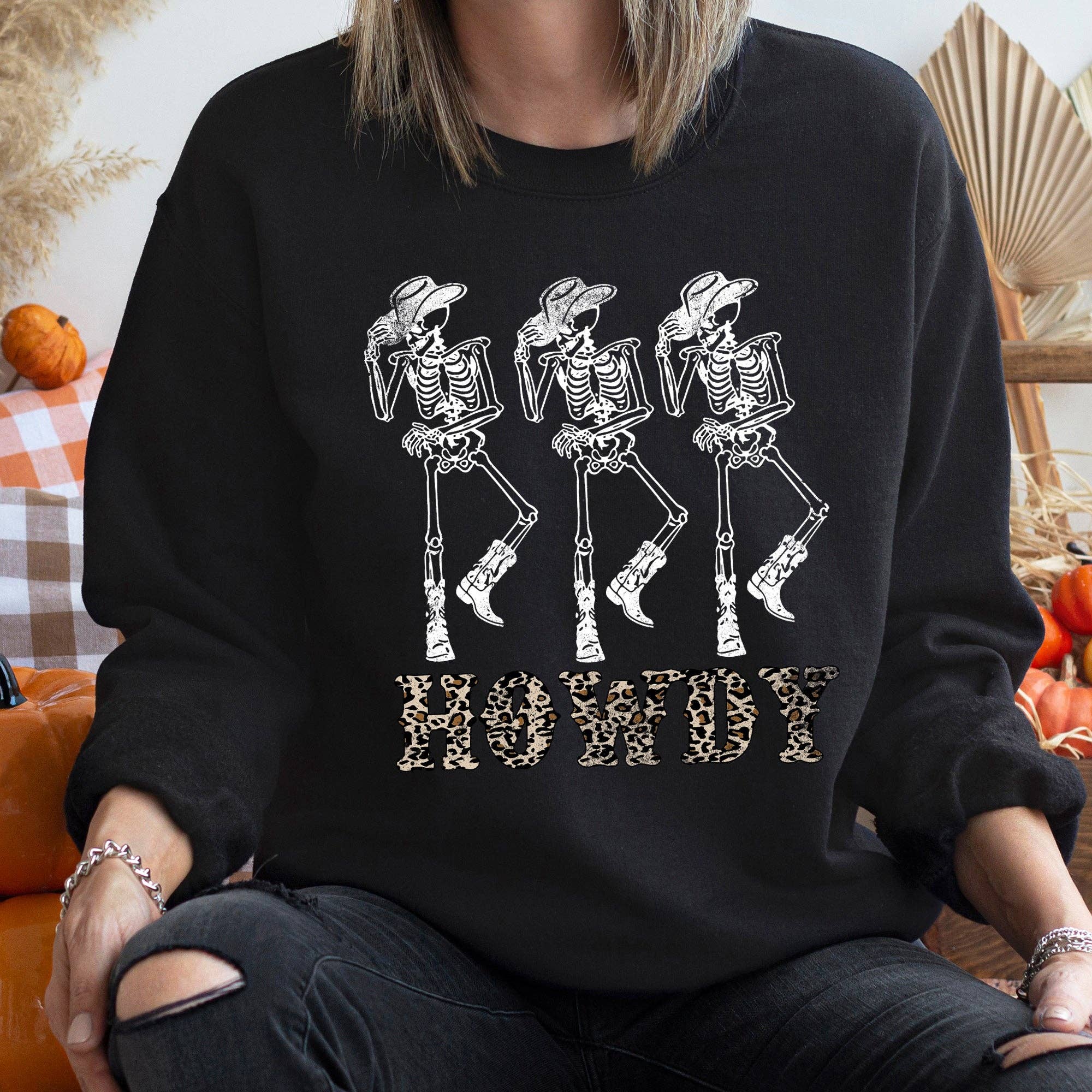 Howdy Leopard Vintage Halloween Sweatshirt T-Shirts, Hoodie | PodTeesHub.com