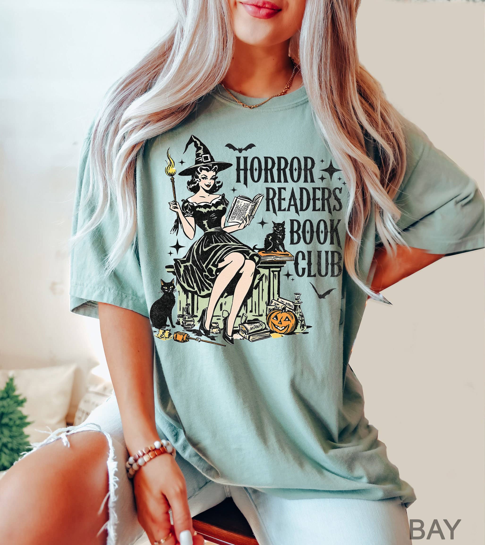Comfort Colors® Horror Readers Book Club Halloween Tee Hoodie, Sweatshirt | PodTeesHub.com