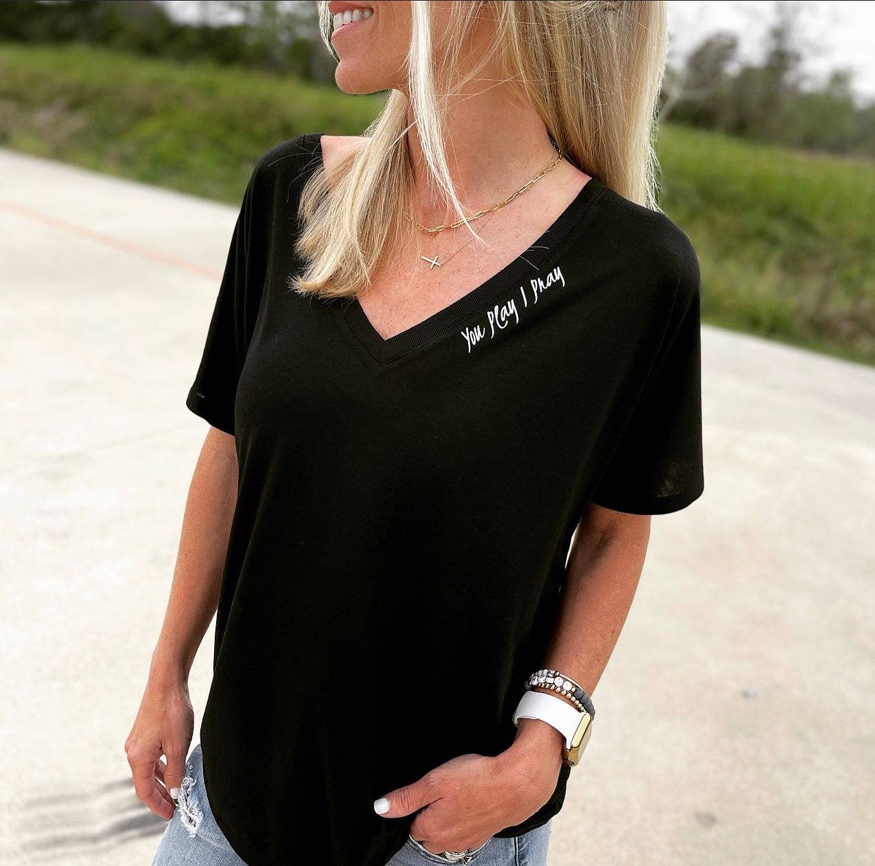 Slouchy V-Neck Tee | Christian Sports Apparel Hoodie, Sweatshirt | PodTeesHub.com
