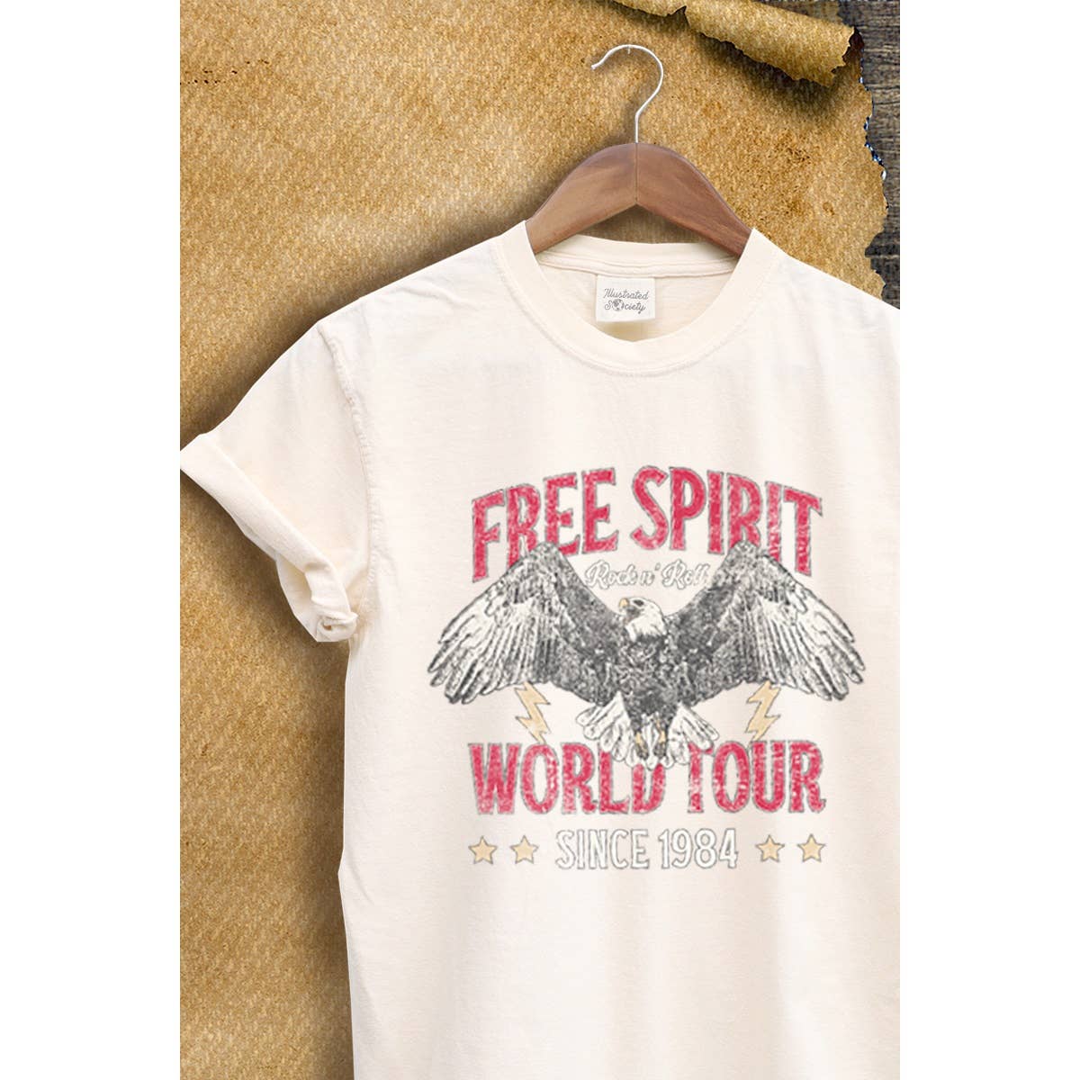Free Sprit Rock and Roll  Vintage  Graphic Tee Hoodie, Sweatshirt | PodTeesHub.com