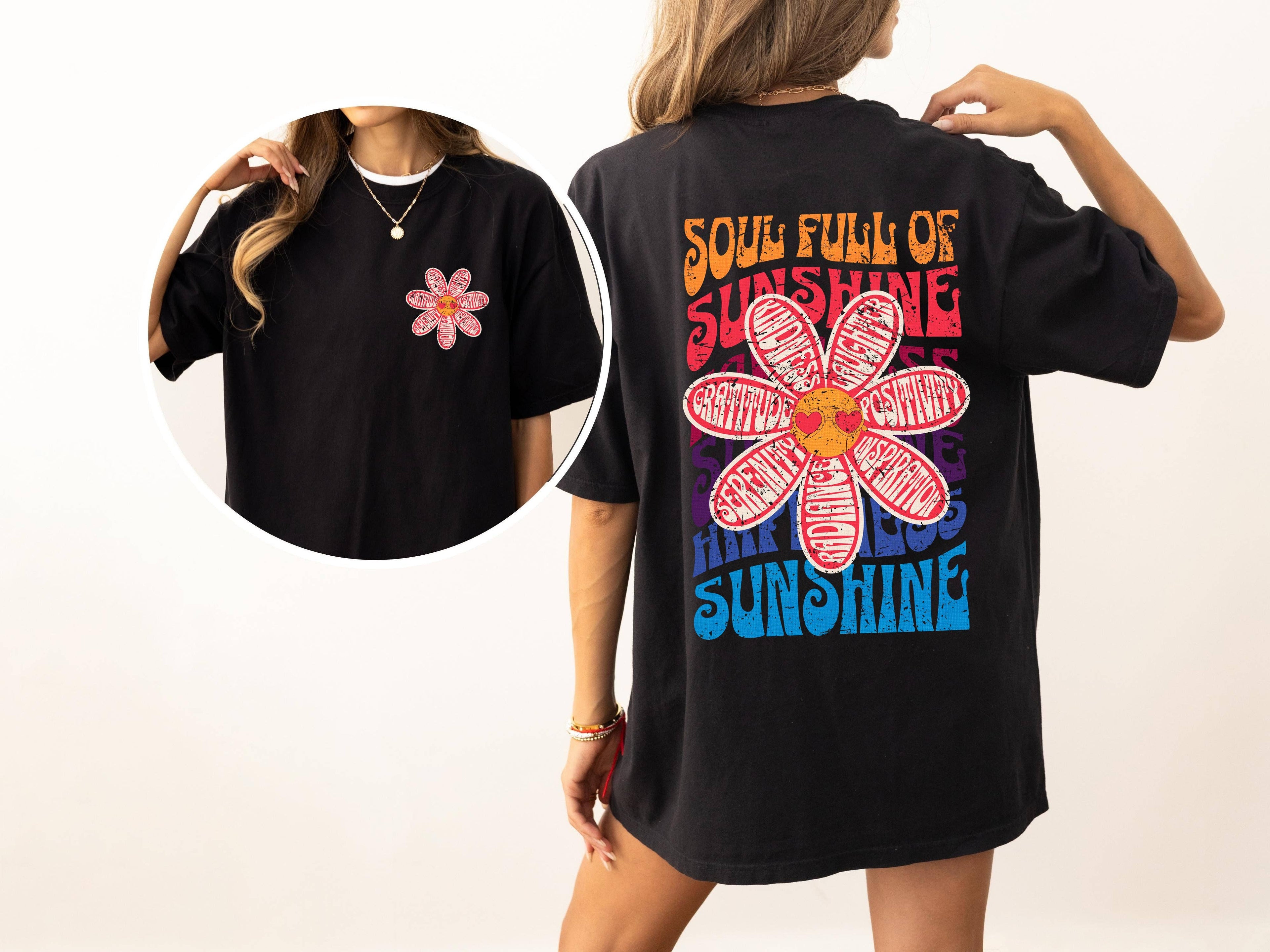 Soul Full of Sunshine & Positivity T-Shirt Hoodie, Sweatshirt | PodTeesHub.com