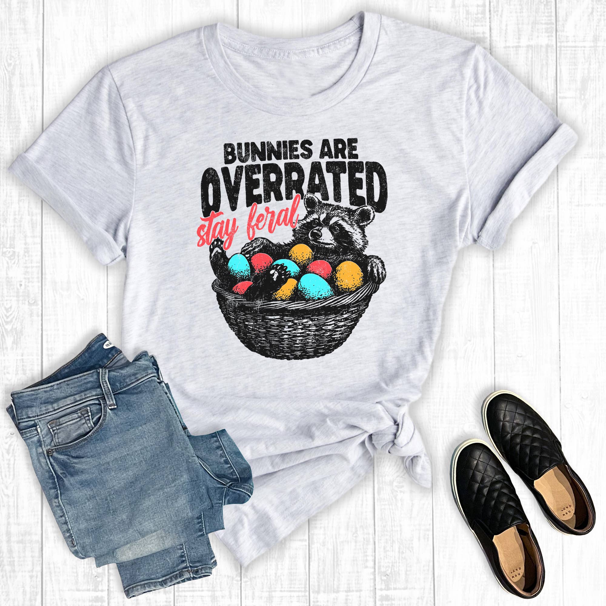 Funny Easter Bunnies Are Overrated Stay Farrell Graphic Tee Hoodie, Sweatshirt | PodTeesHub.com