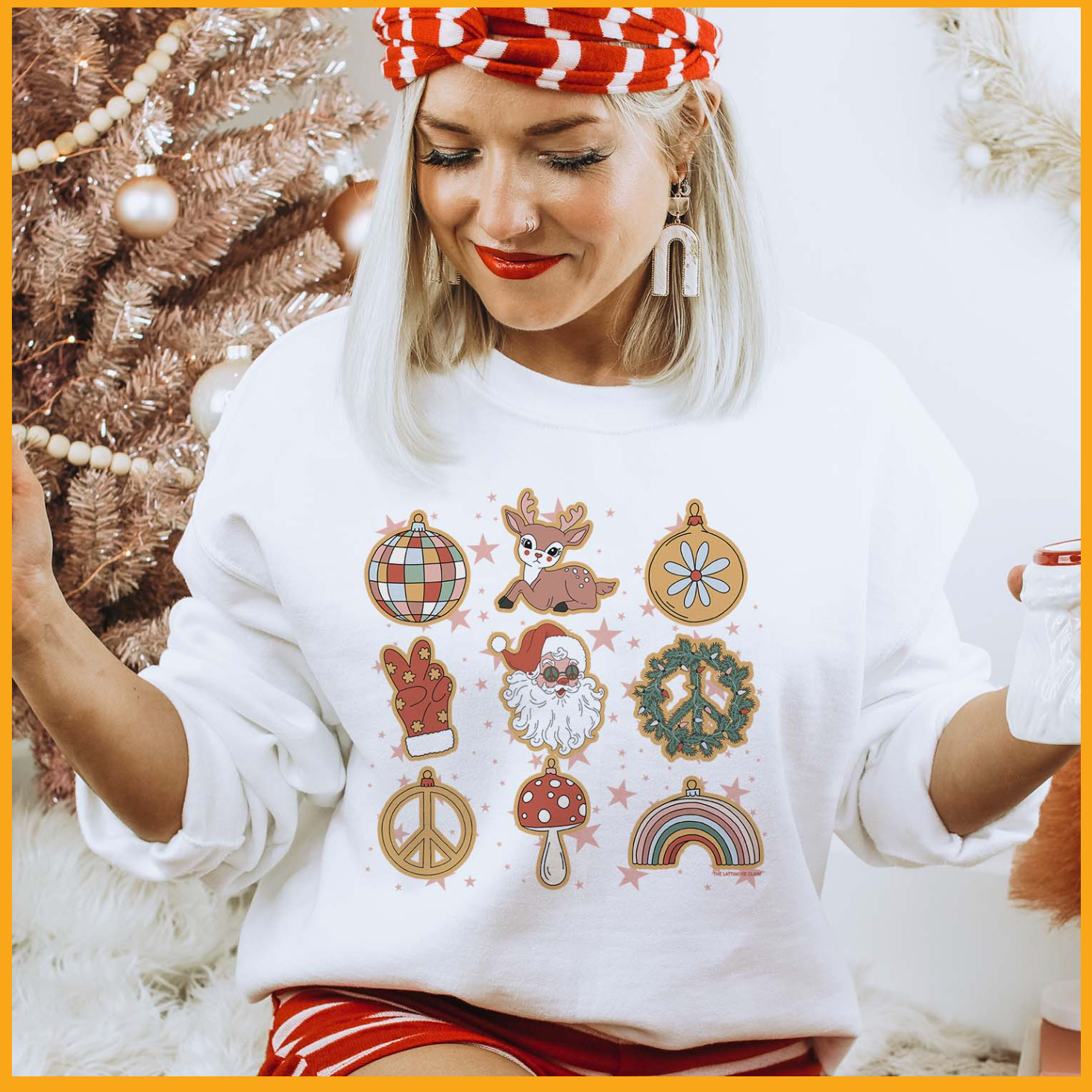 Christmas Groovy 9 Icon Graphic Holiday Sweatshirt T-Shirts, Hoodie | PodTeesHub.com