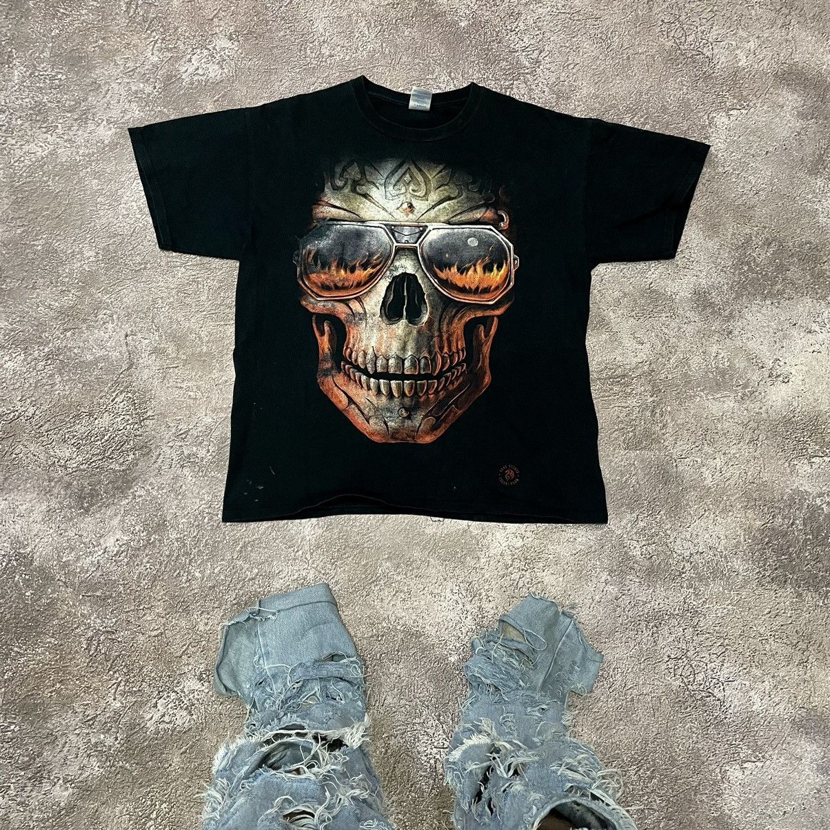 Vintage Y2k Skeleton Scream Face Dead Skulls Tour Horror Tee Hoodie, Sweatshirt | PodTeesHub.com
